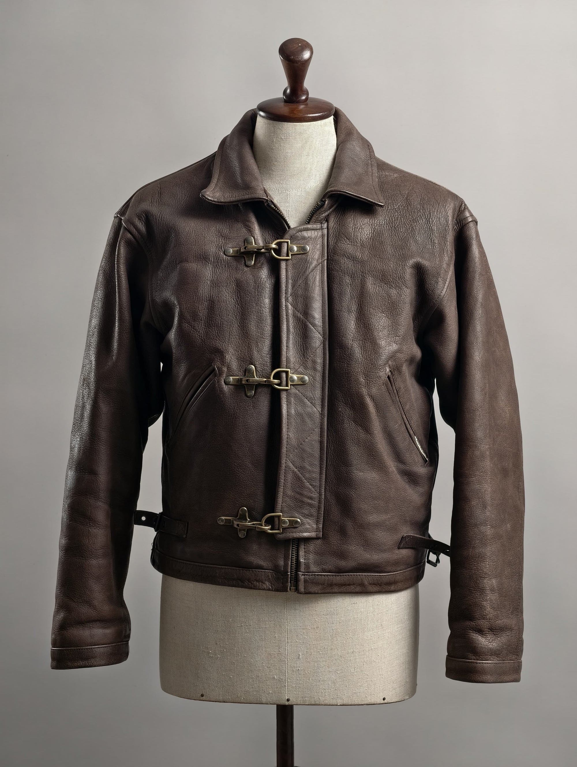 3 Ganci Brown Leather Jacket