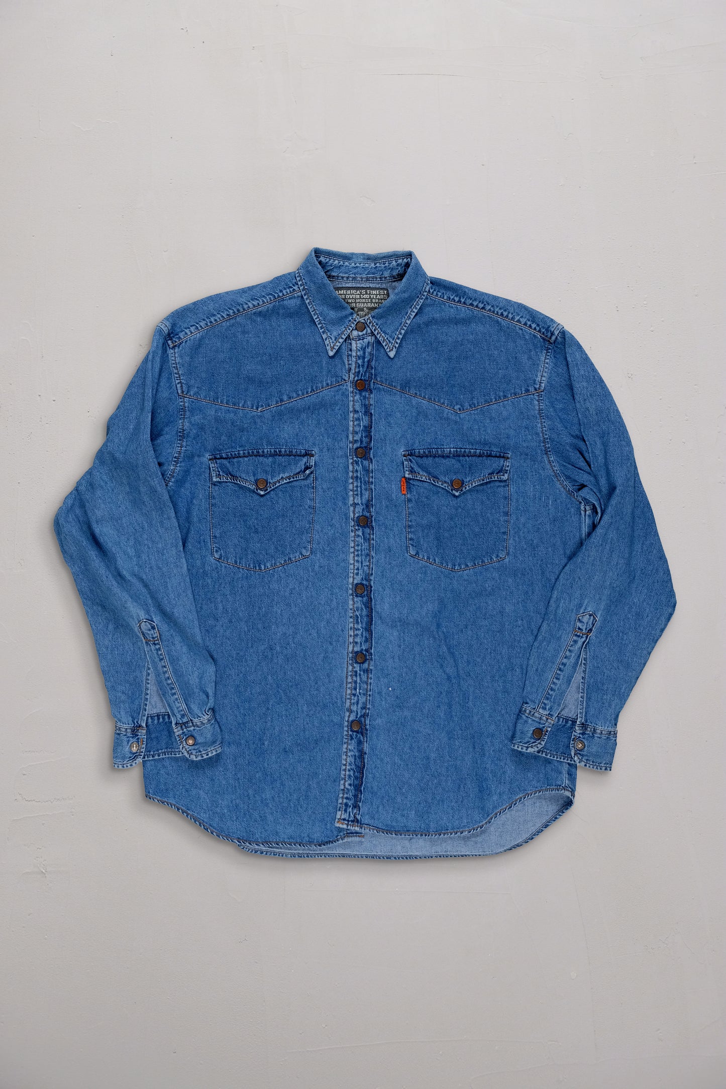 Levi's Denim Shirt, Orange Tab — L