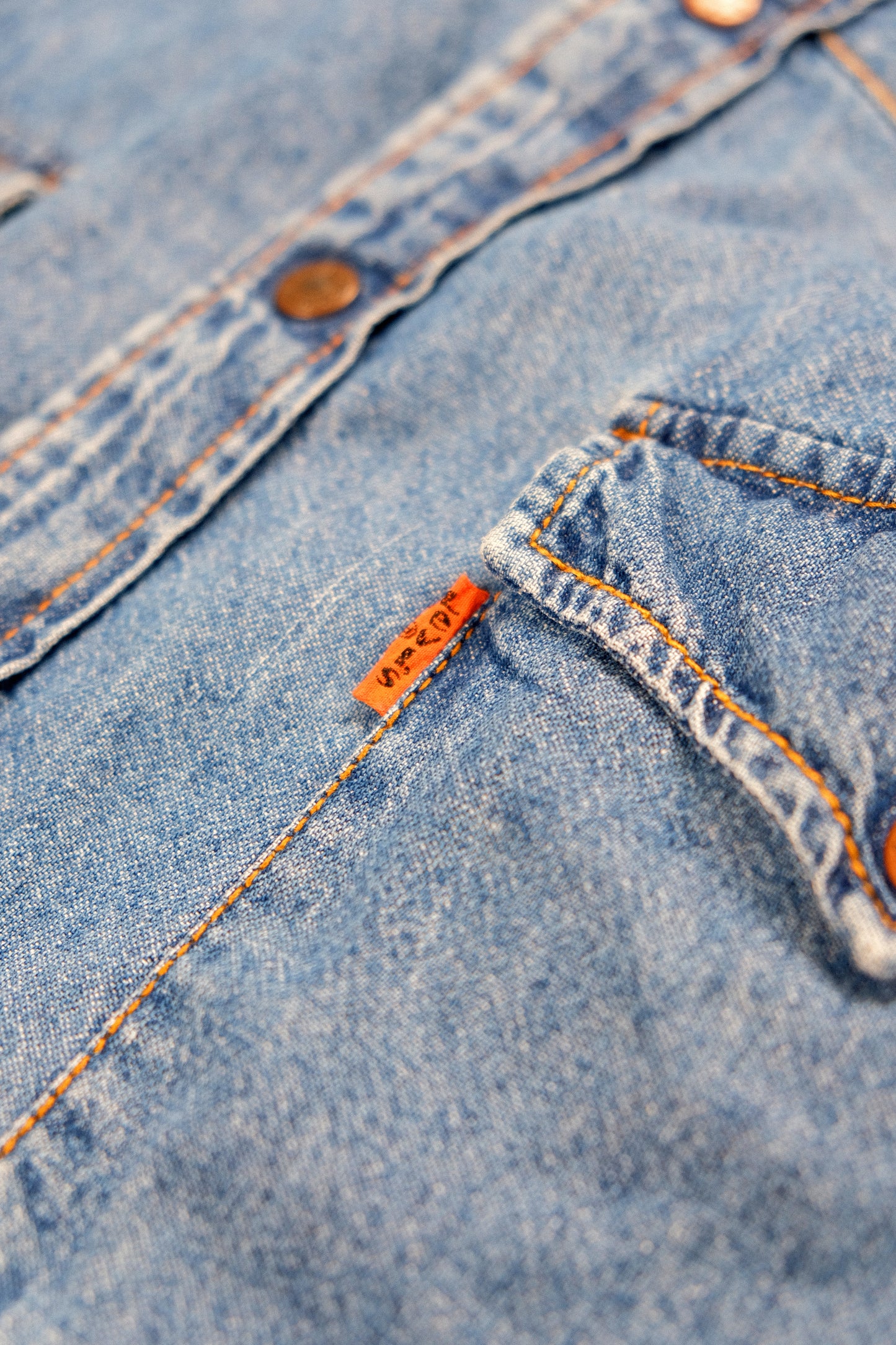 Levi's Denim Shirt, Orange Tab — L