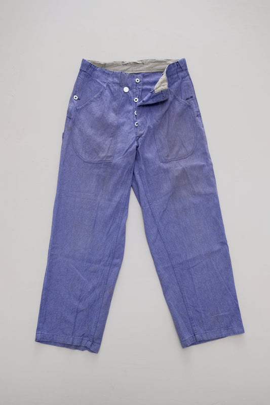 Pantaloni in denim da lavoro/militari svizzeri viola-blu — L/XL