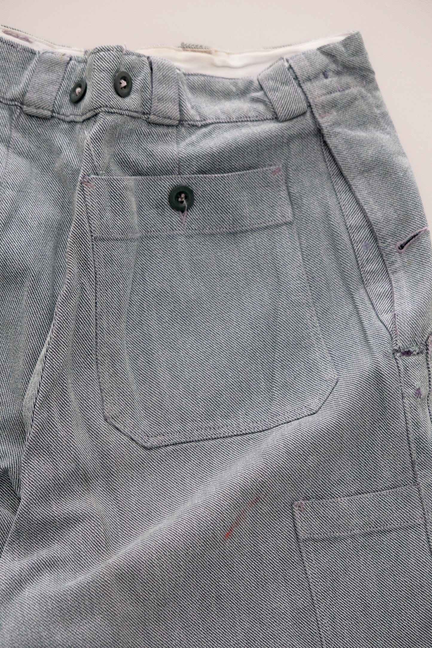 Grey Swiss Military/Workwear Denim Pants — M (Adjustable)