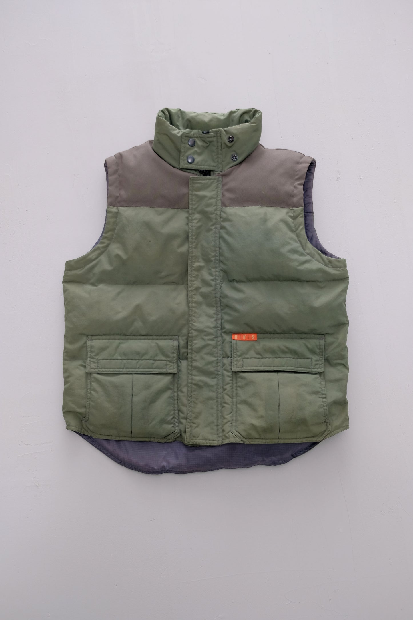 Green Sleeveless Down Jacket — Rifle — L