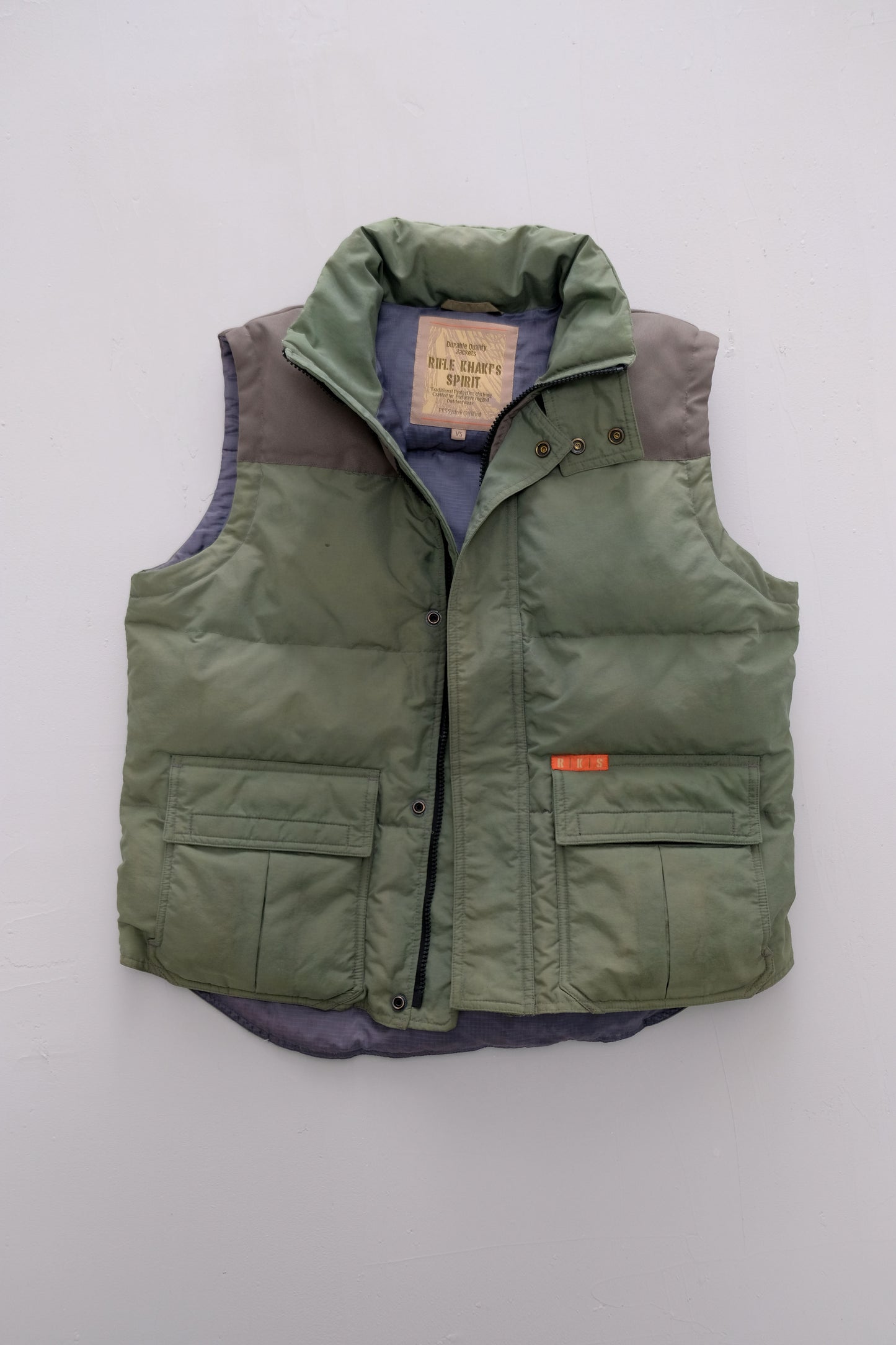 Green Sleeveless Down Jacket — Rifle — L