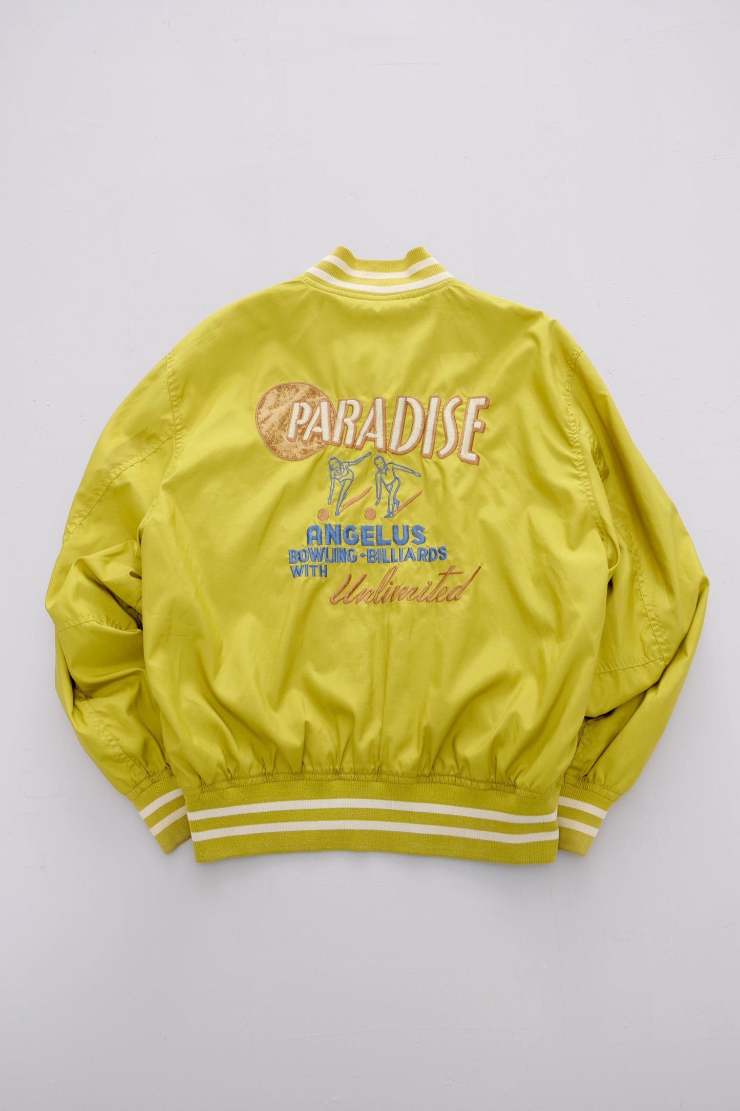 Unlimited — Acid Green Lightweight Varsity Jacket — L