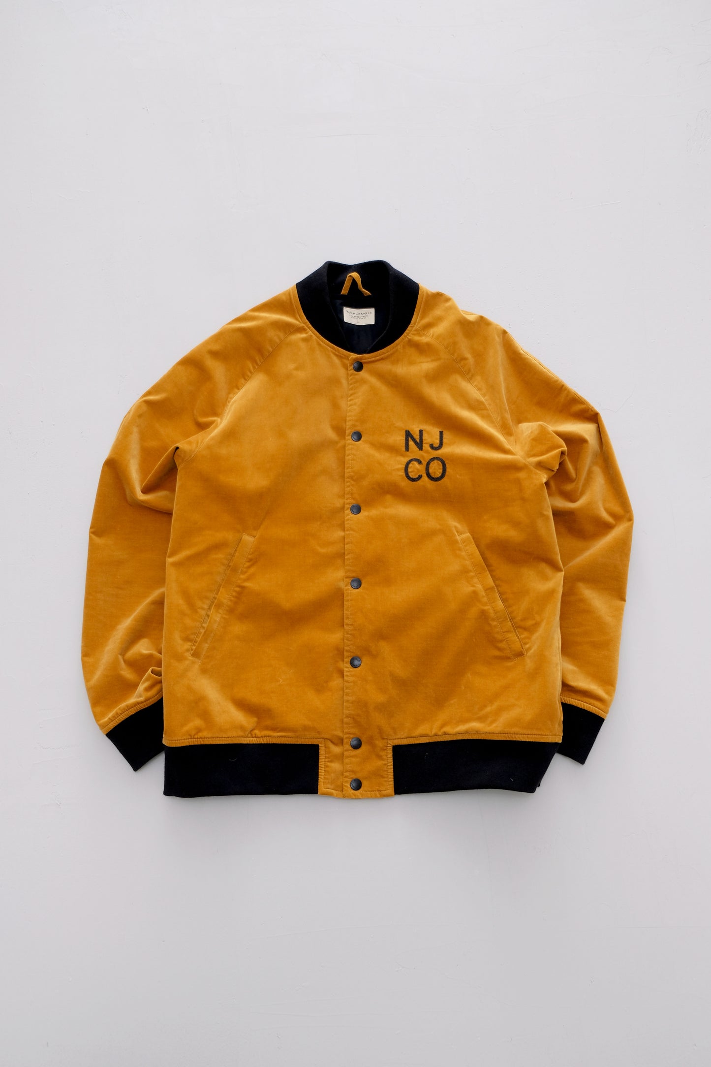 Nudie Jeans — Ocher Velvet Varsity Jacket — L