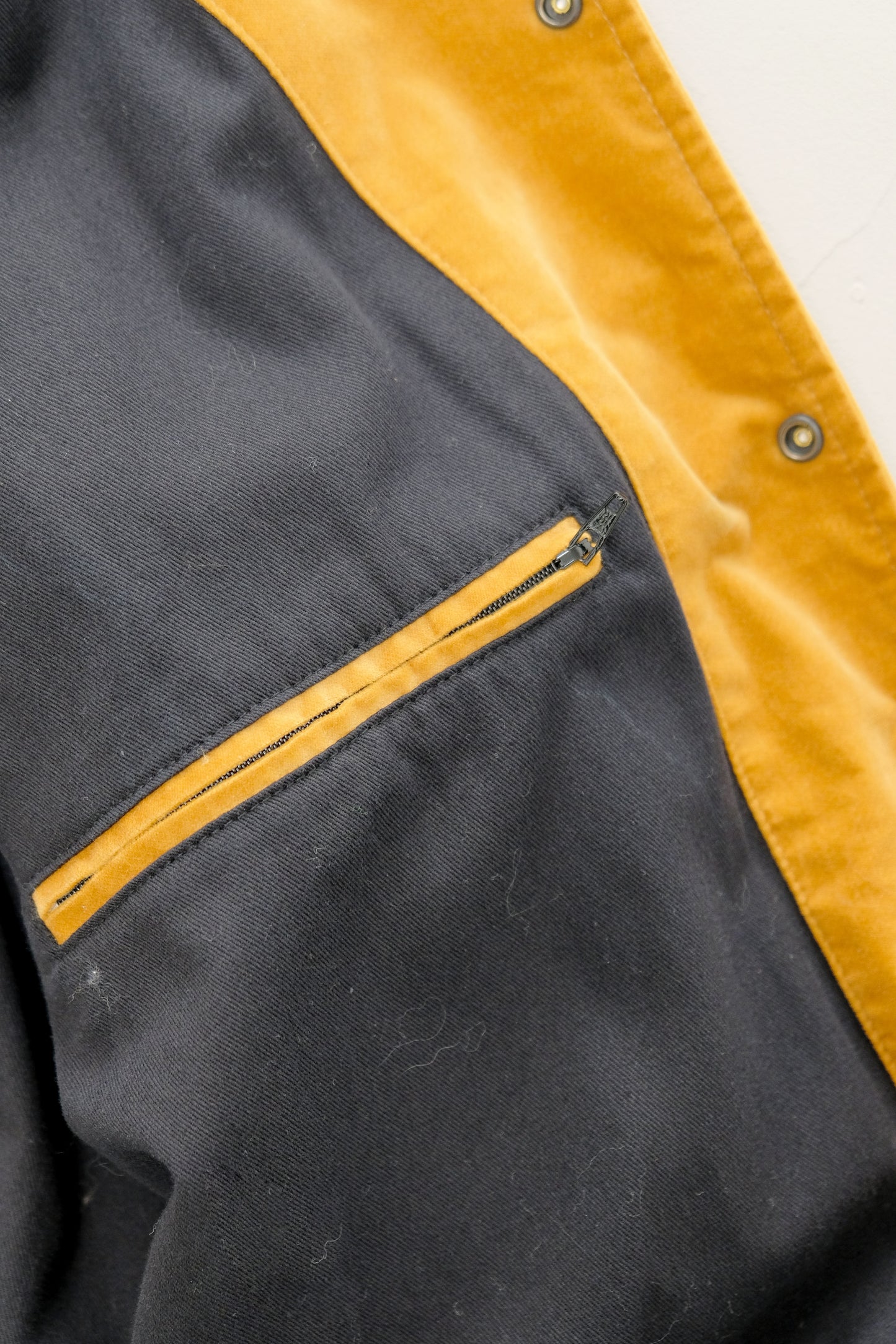 Nudie Jeans — Ocher Velvet Varsity Jacket — L