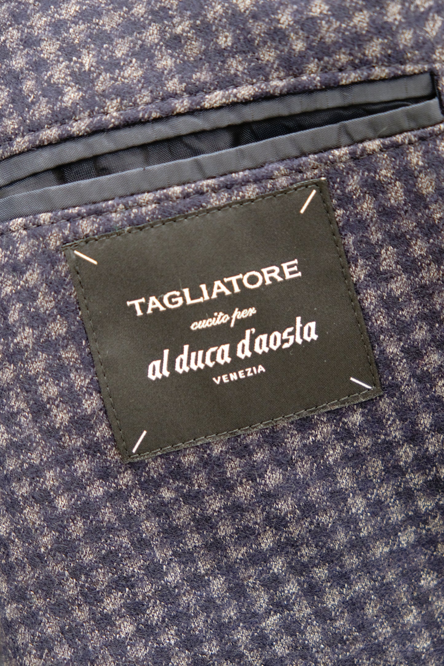 Fantasia Micro Check — Blazer Blu e Grigio — Tagliatore — M