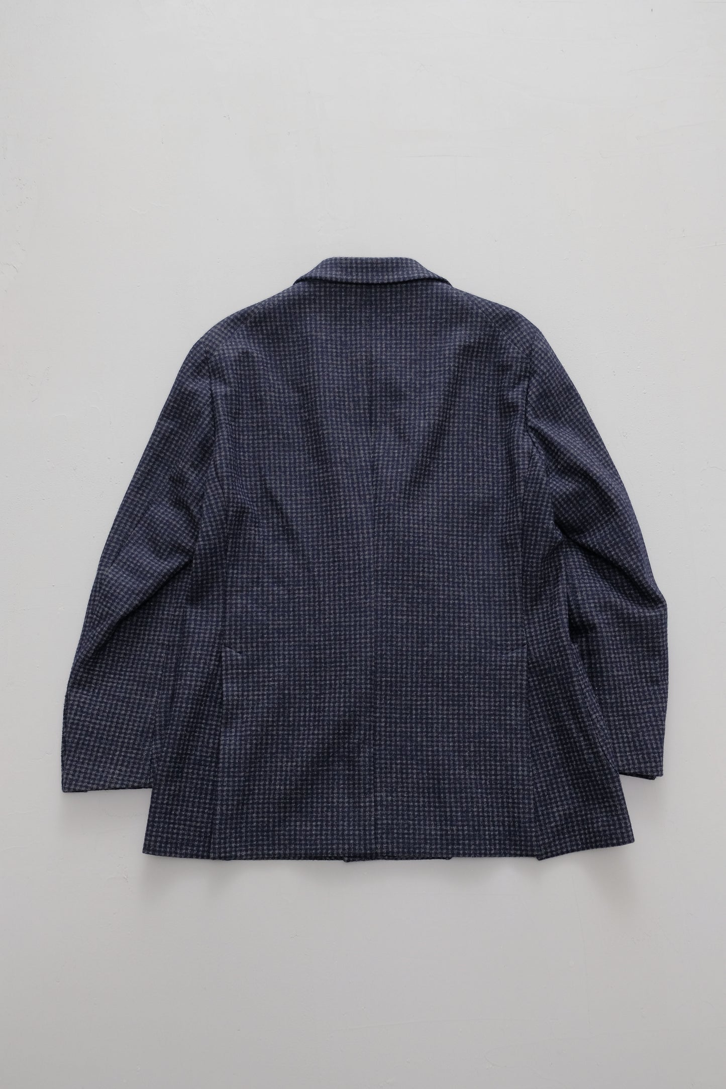 Micro Check Pattern — Blue and Grey Blazer — Tagliatore — M