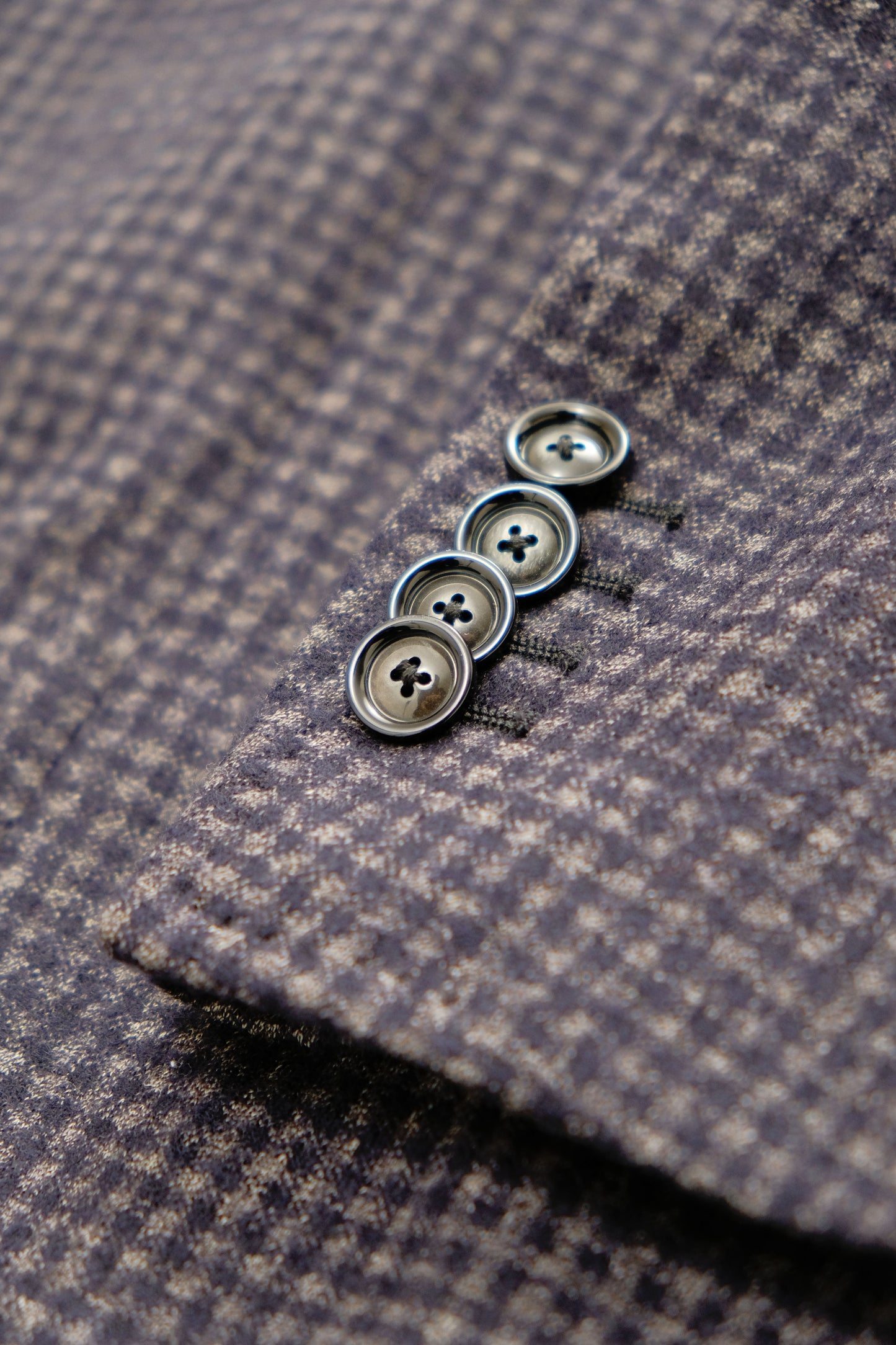 Micro Check Pattern — Blue and Grey Blazer — Tagliatore — M