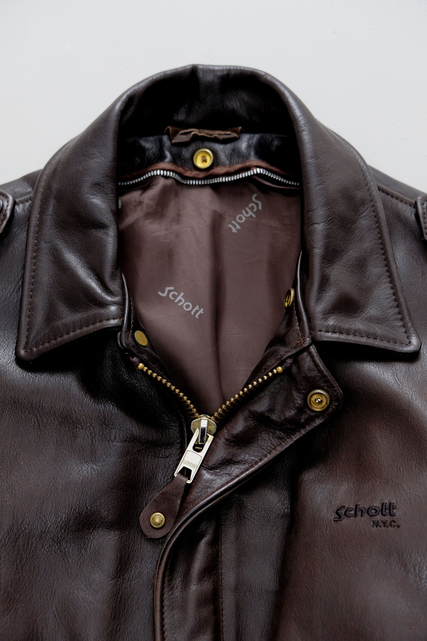 Aviator Leather Jacket — Schott NYC — 42/L