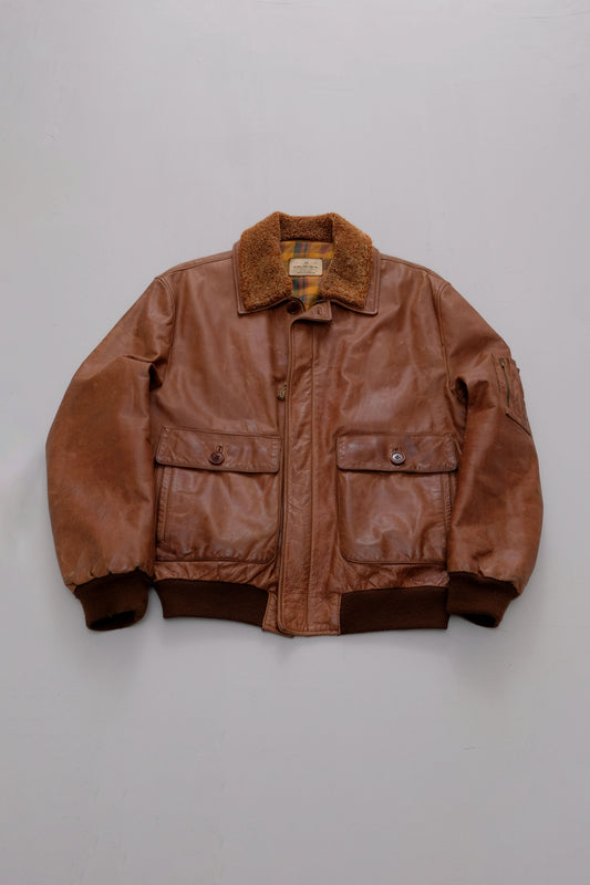 Aviator Leather Jacket — The Bridge — XL