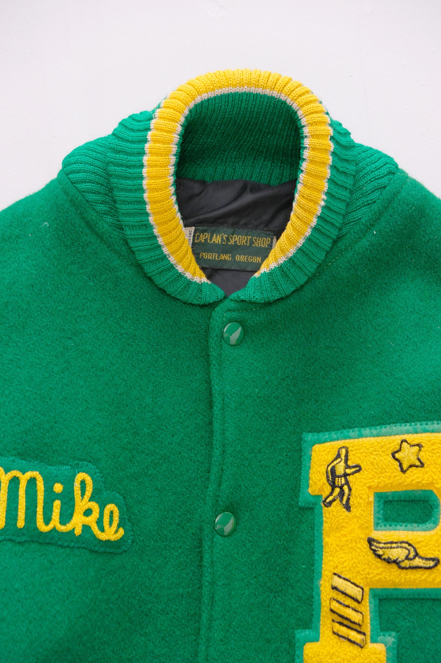 Yellow/Green Portland Varsity Jacket — S