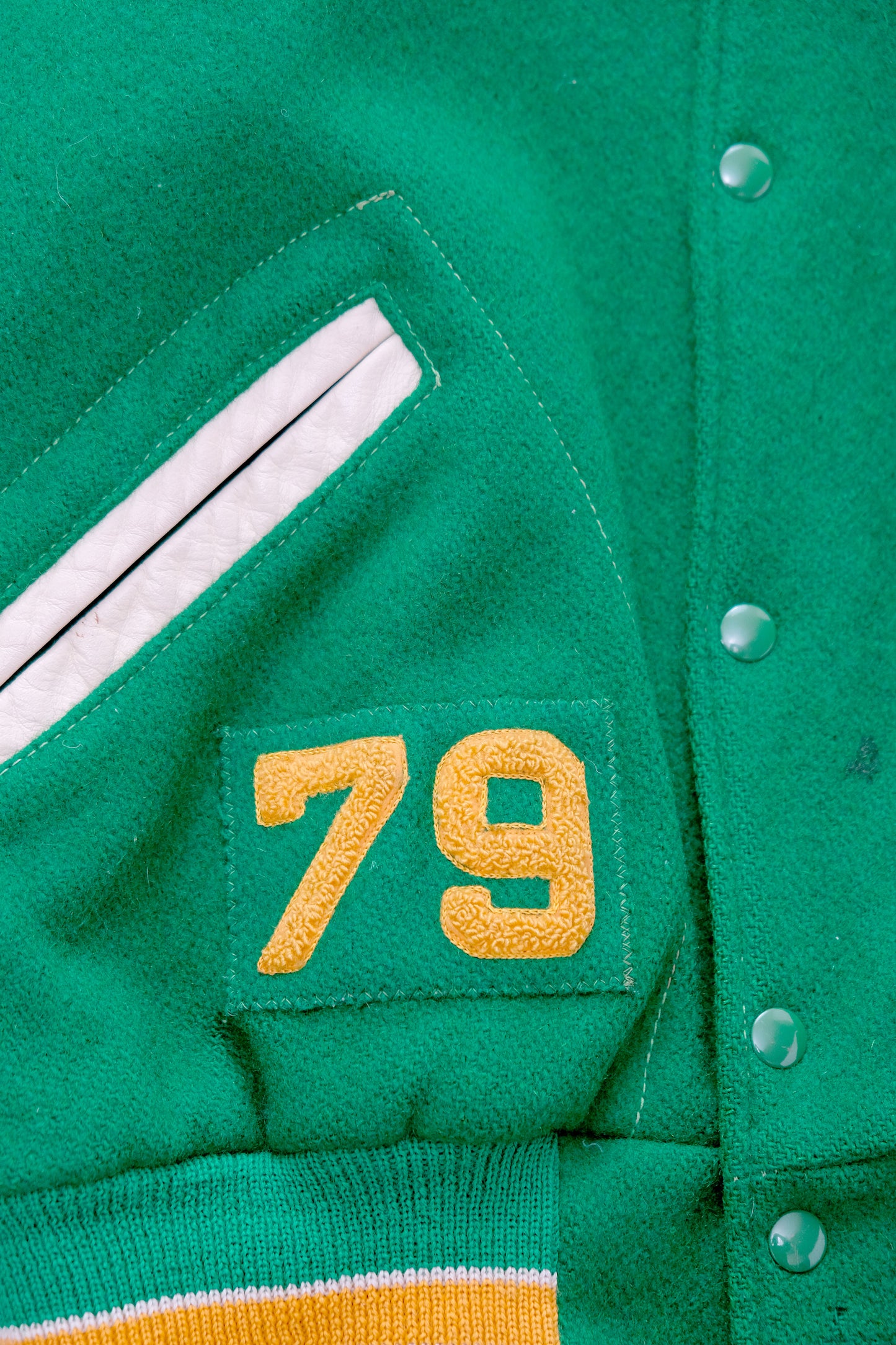 Yellow/Green Portland Varsity Jacket — S