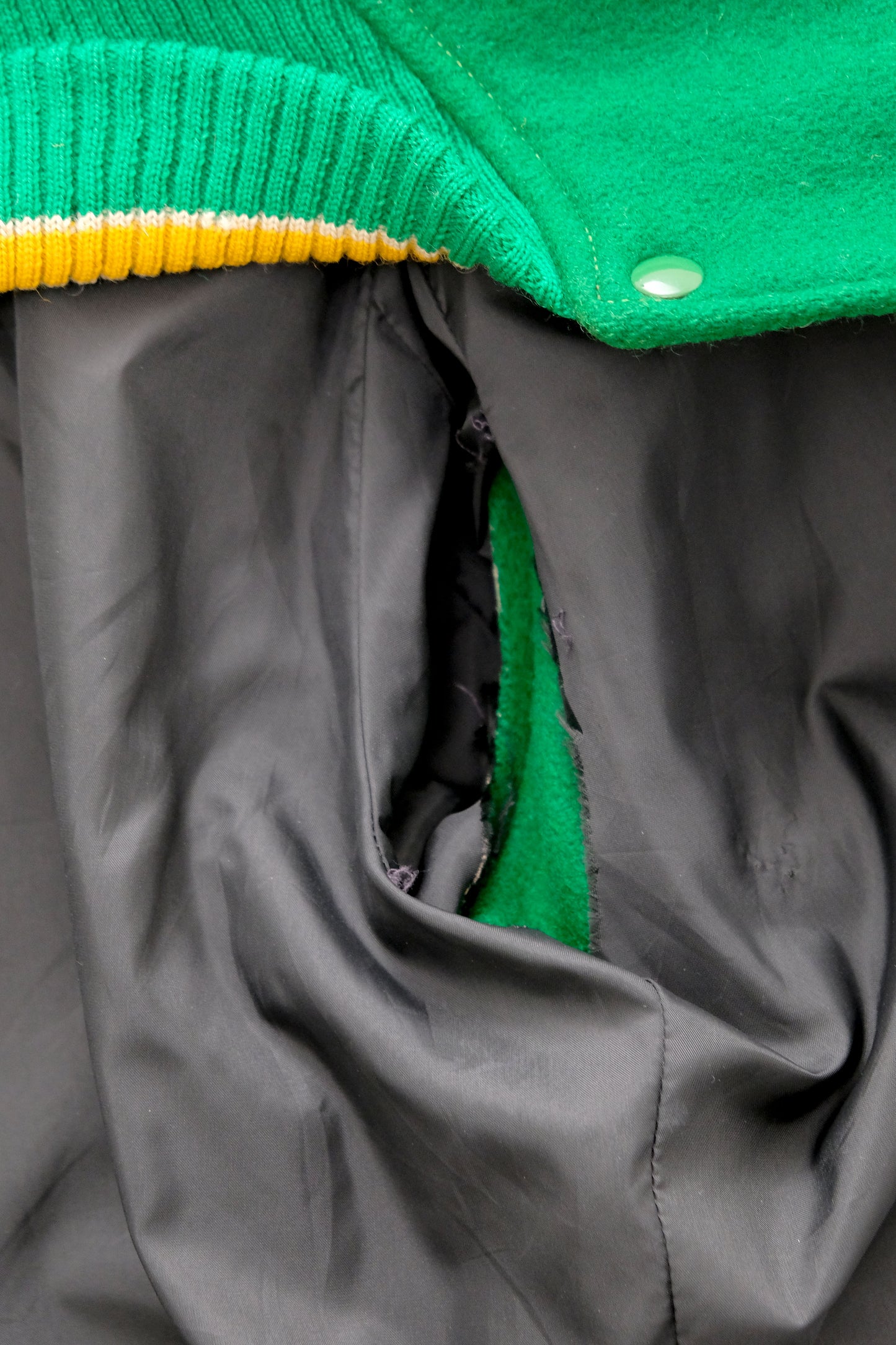 Yellow/Green Portland Varsity Jacket — S