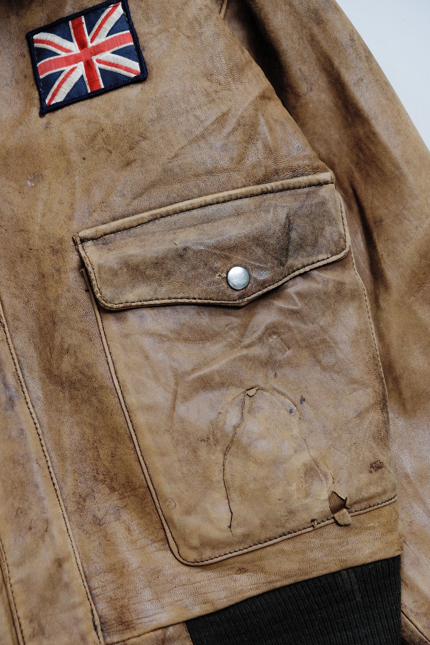 Genuine Leather Aviator Jacket — XL