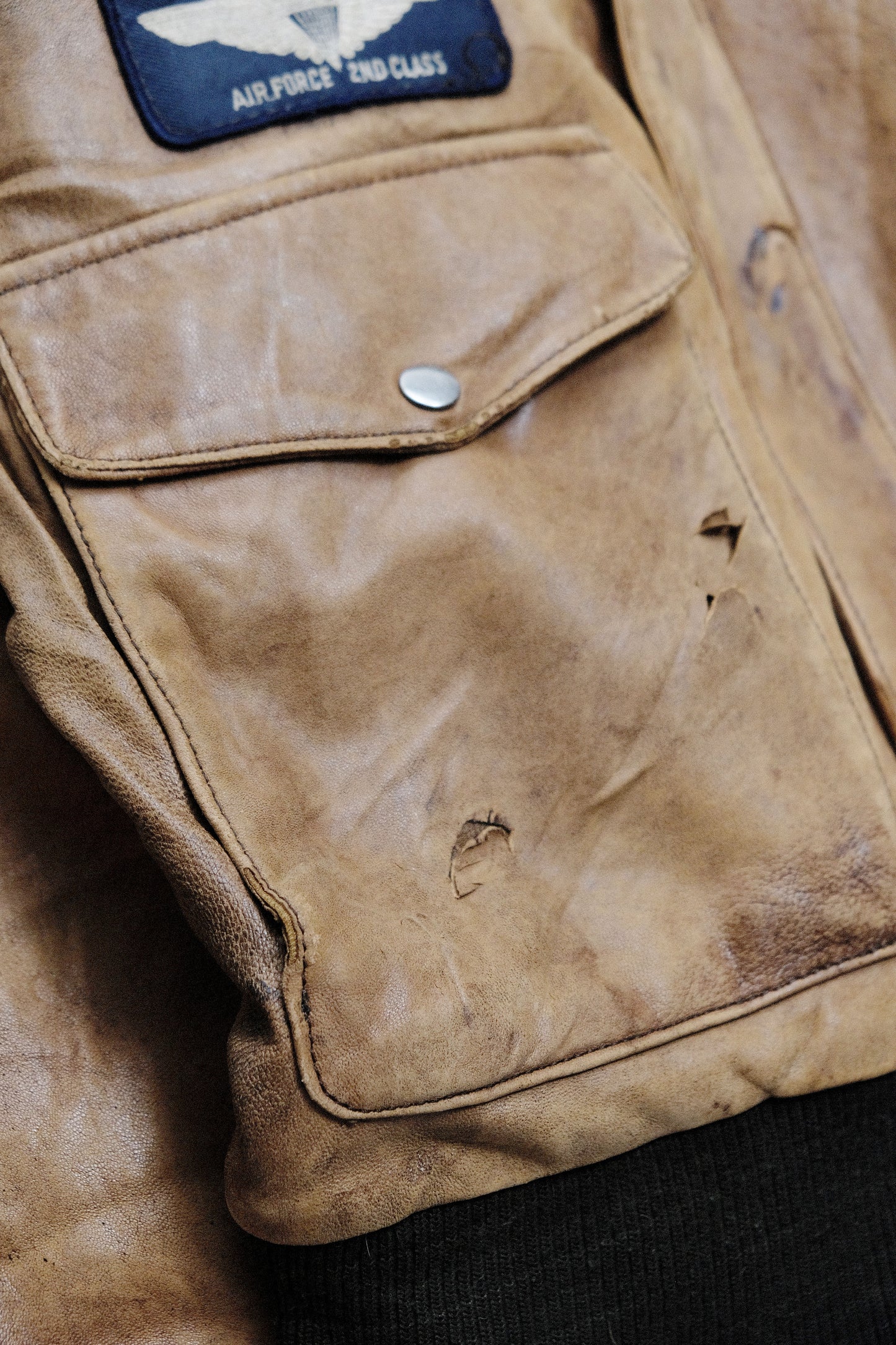 Genuine Leather Aviator Jacket — XL