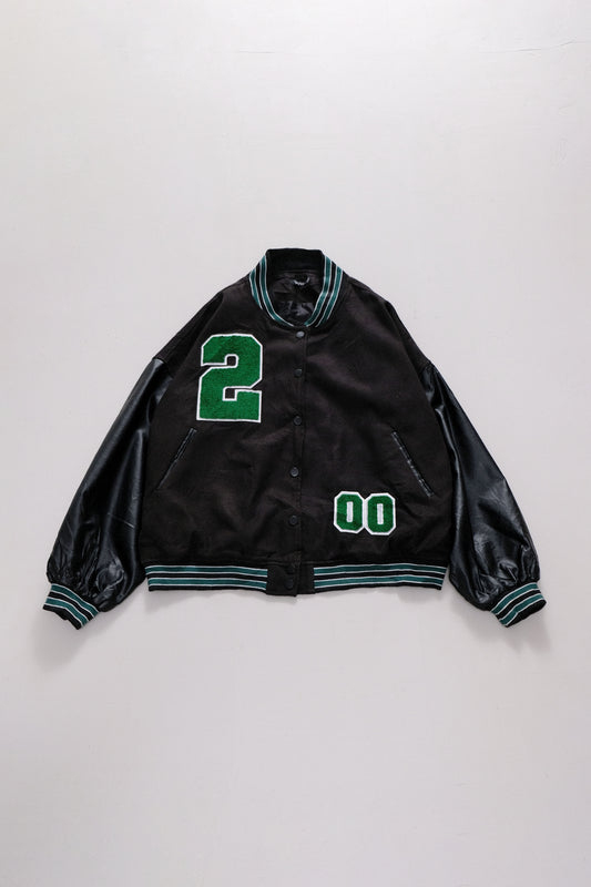 Varsity Jacket Black Green— XL