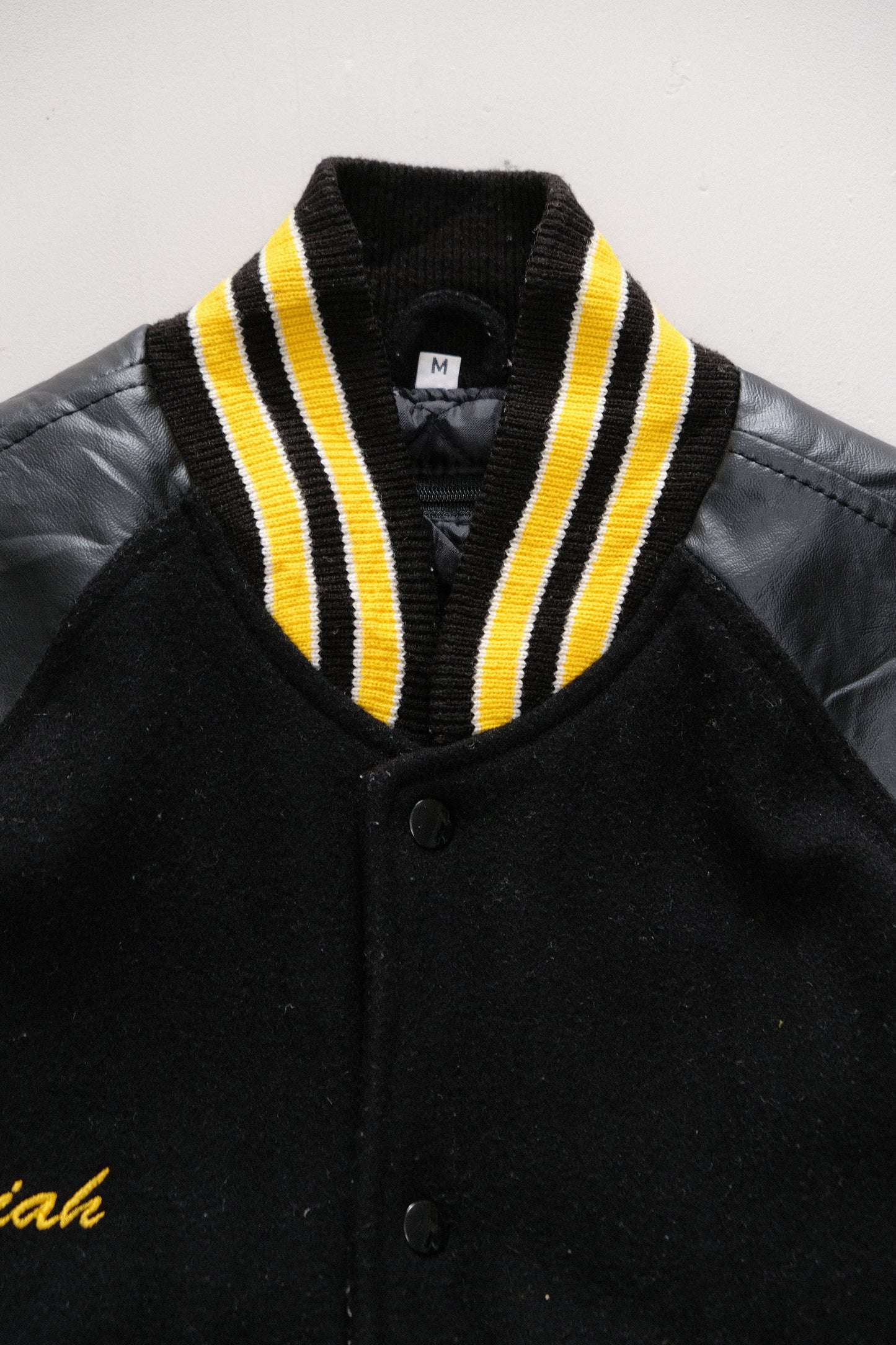 Giacca Varsity Nero Giallo Jeremiah — L/XL