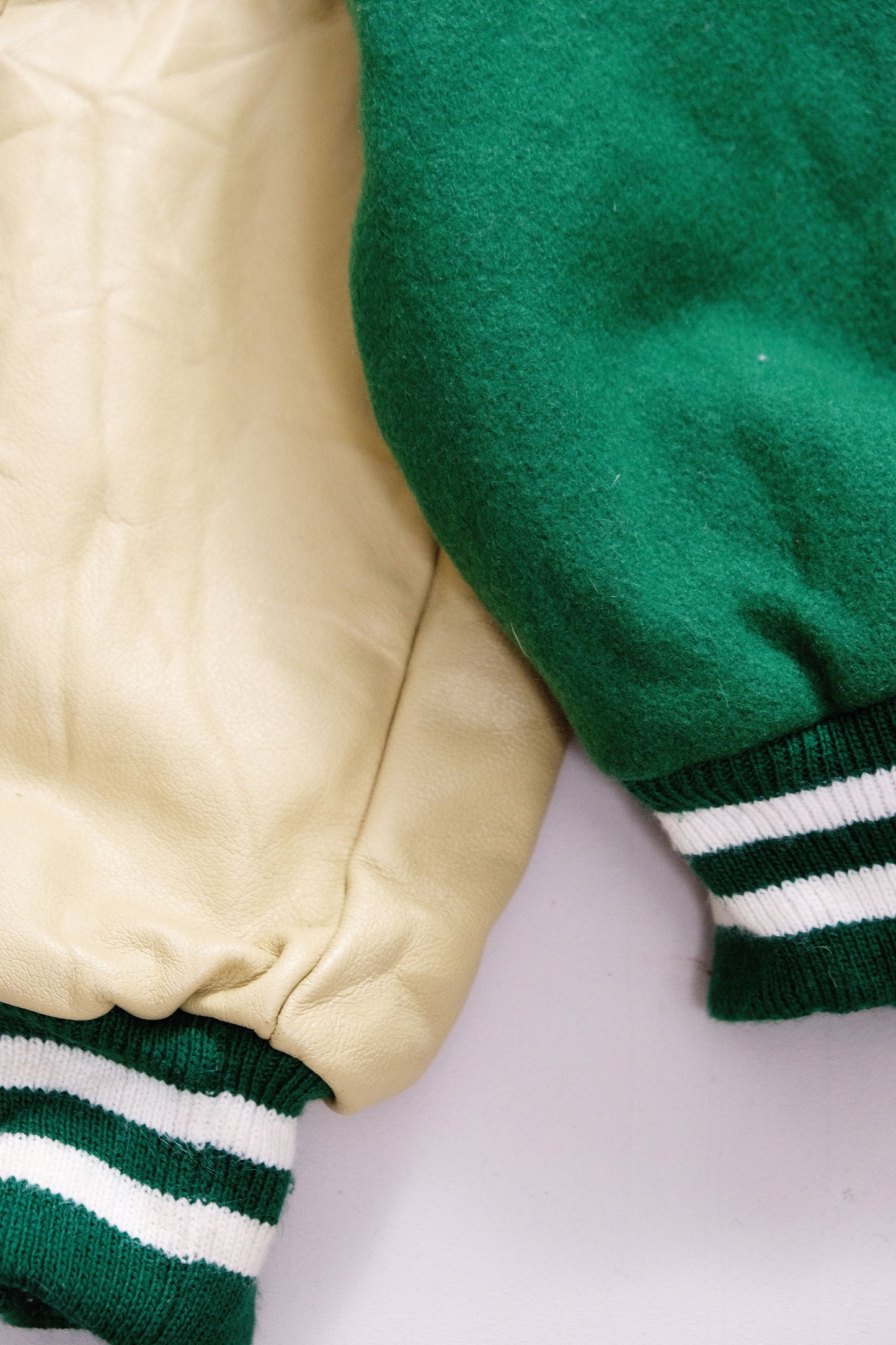 Green&Cream Varsity Jacket — Brian — XL