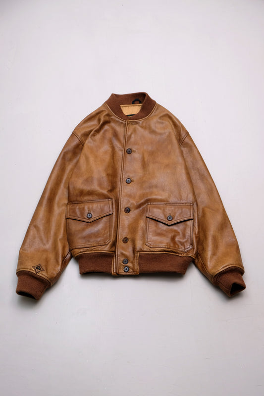 Caramel Leather Jacket — Bomber Style — Belstaff