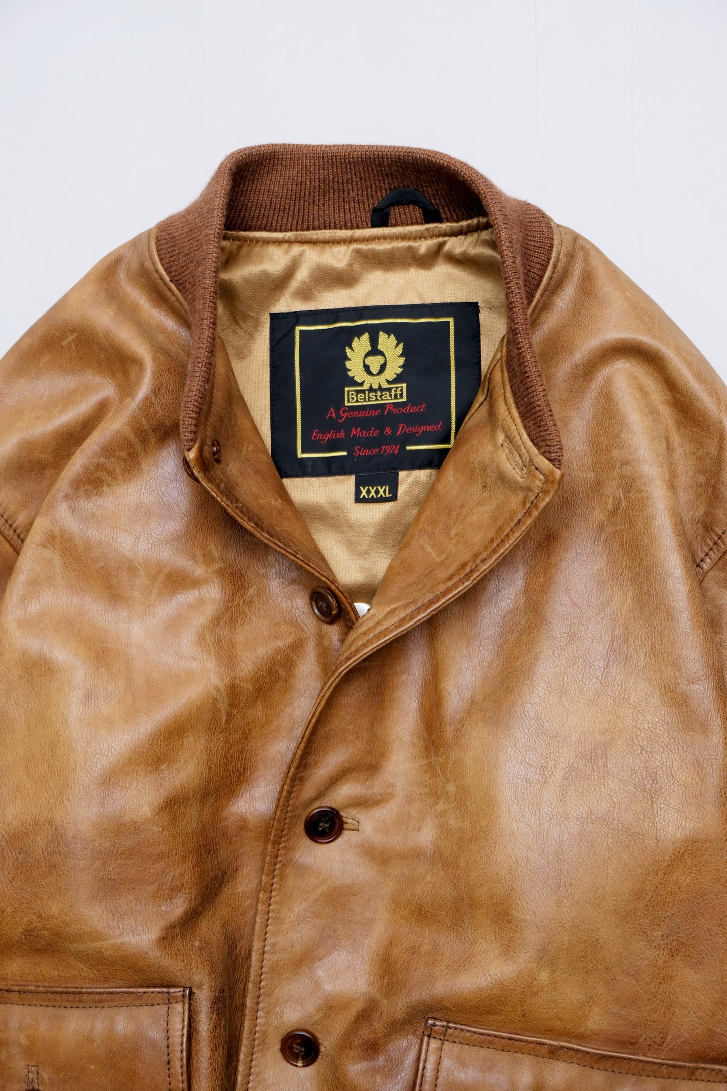 Caramel Leather Jacket — Bomber Style — Belstaff