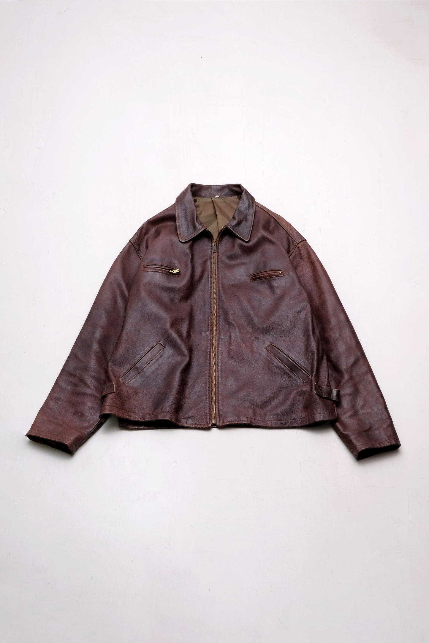 Burgundy Leather Jacket — Clean Design