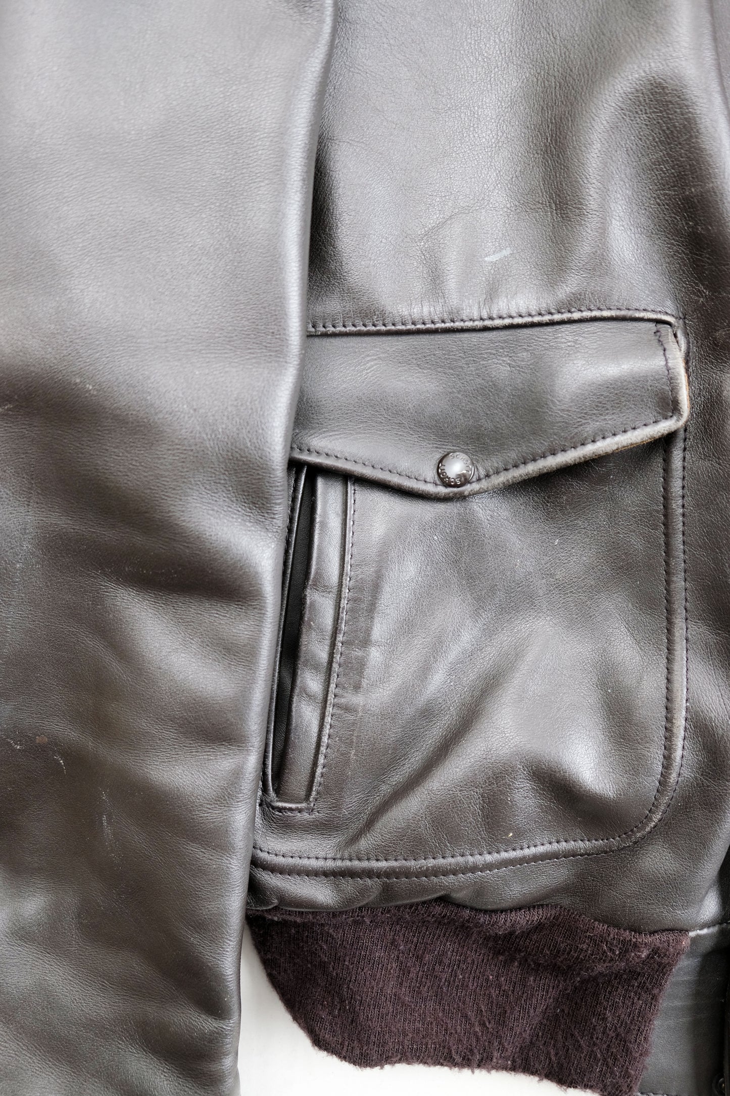 Mocha Brown Aviator Leather Coat — Schott