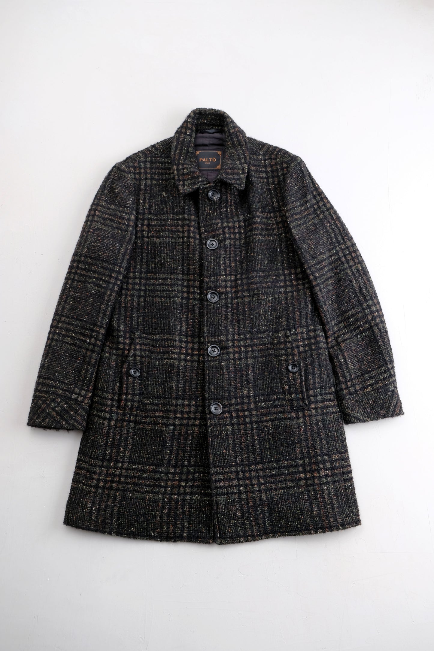 Black & Green Wool Coat — Paltò