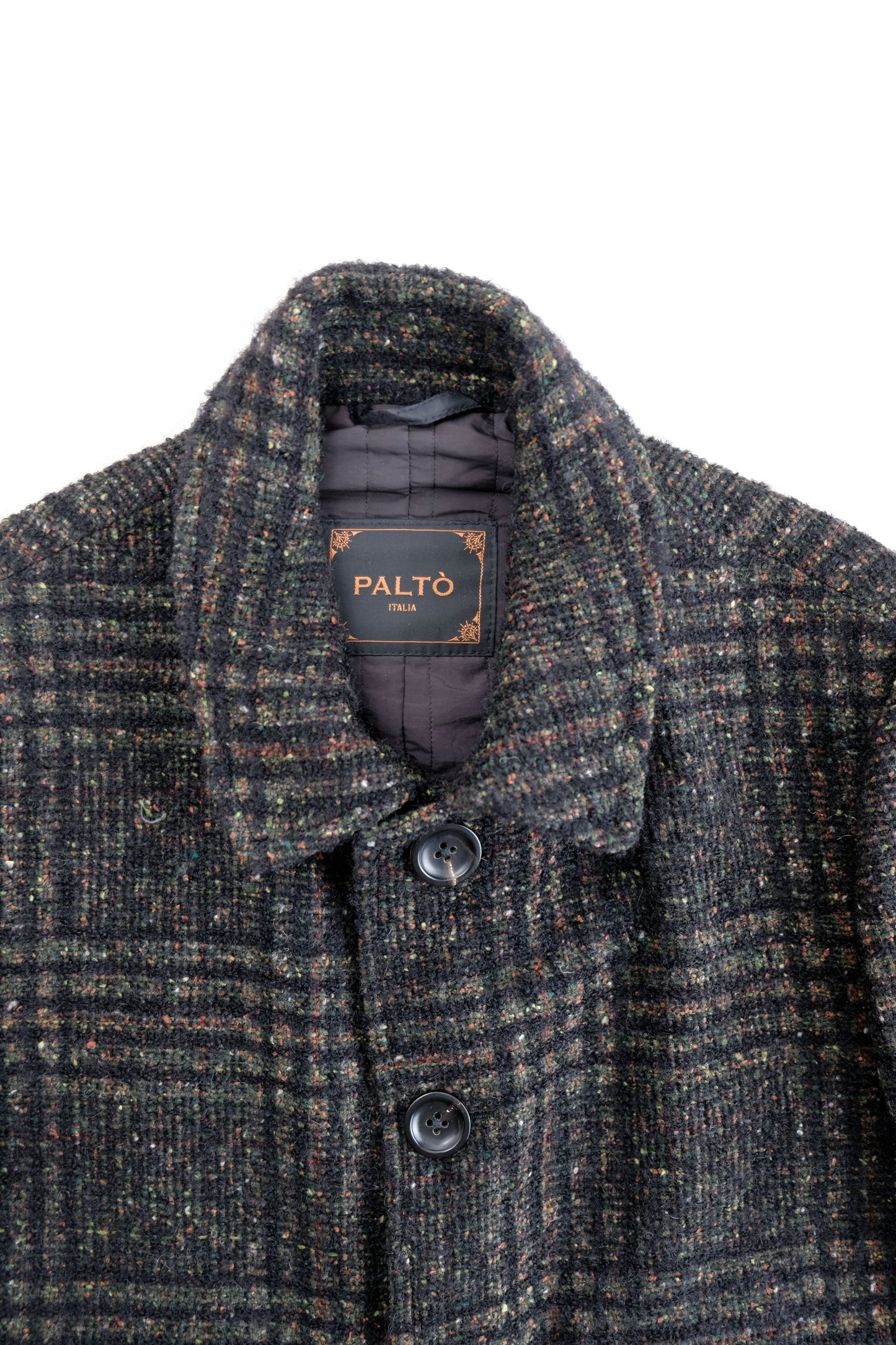 Black & Green Wool Coat — Paltò