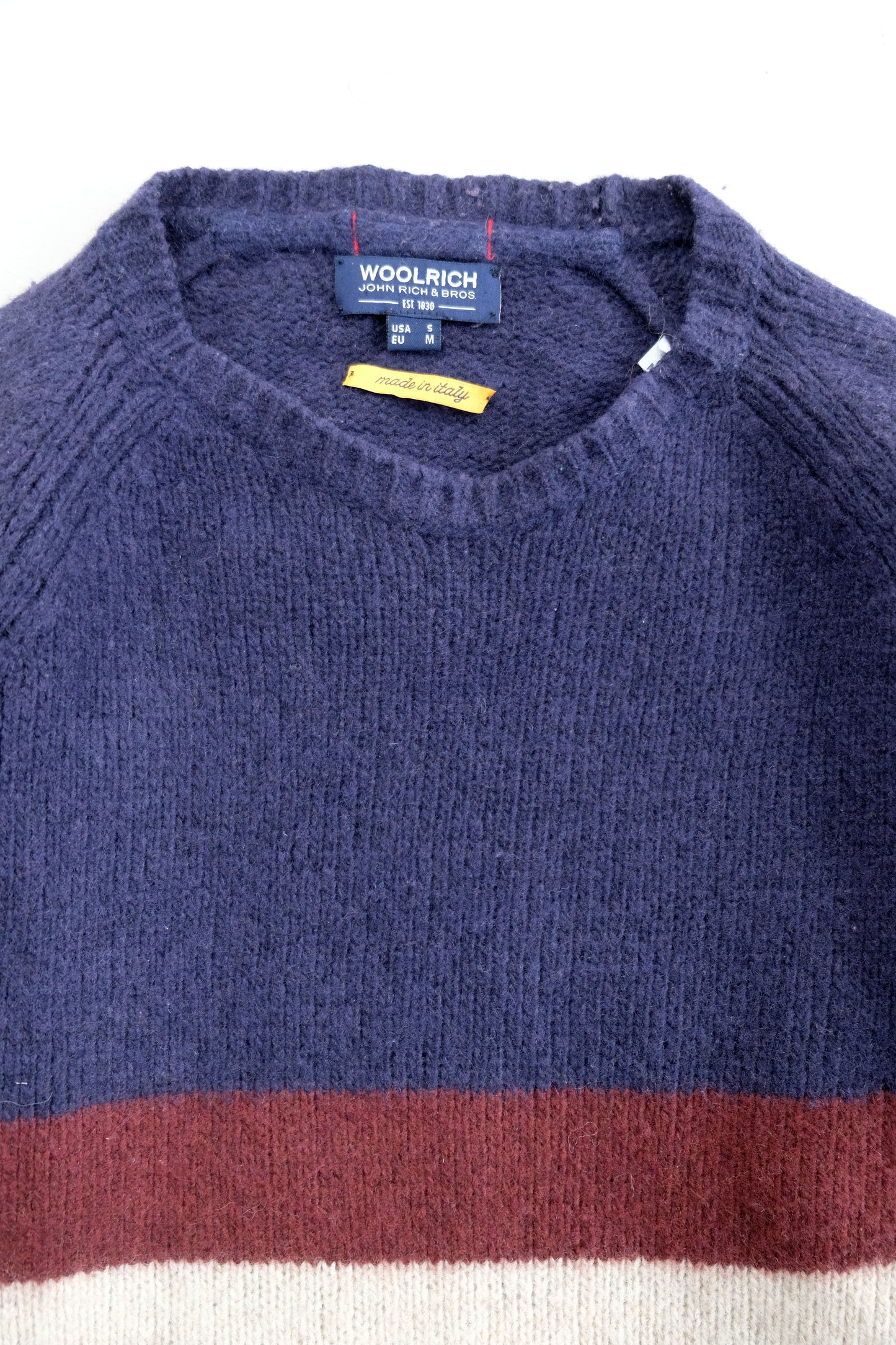 Stripes Cream,Blue&red Sweater — Woolrich