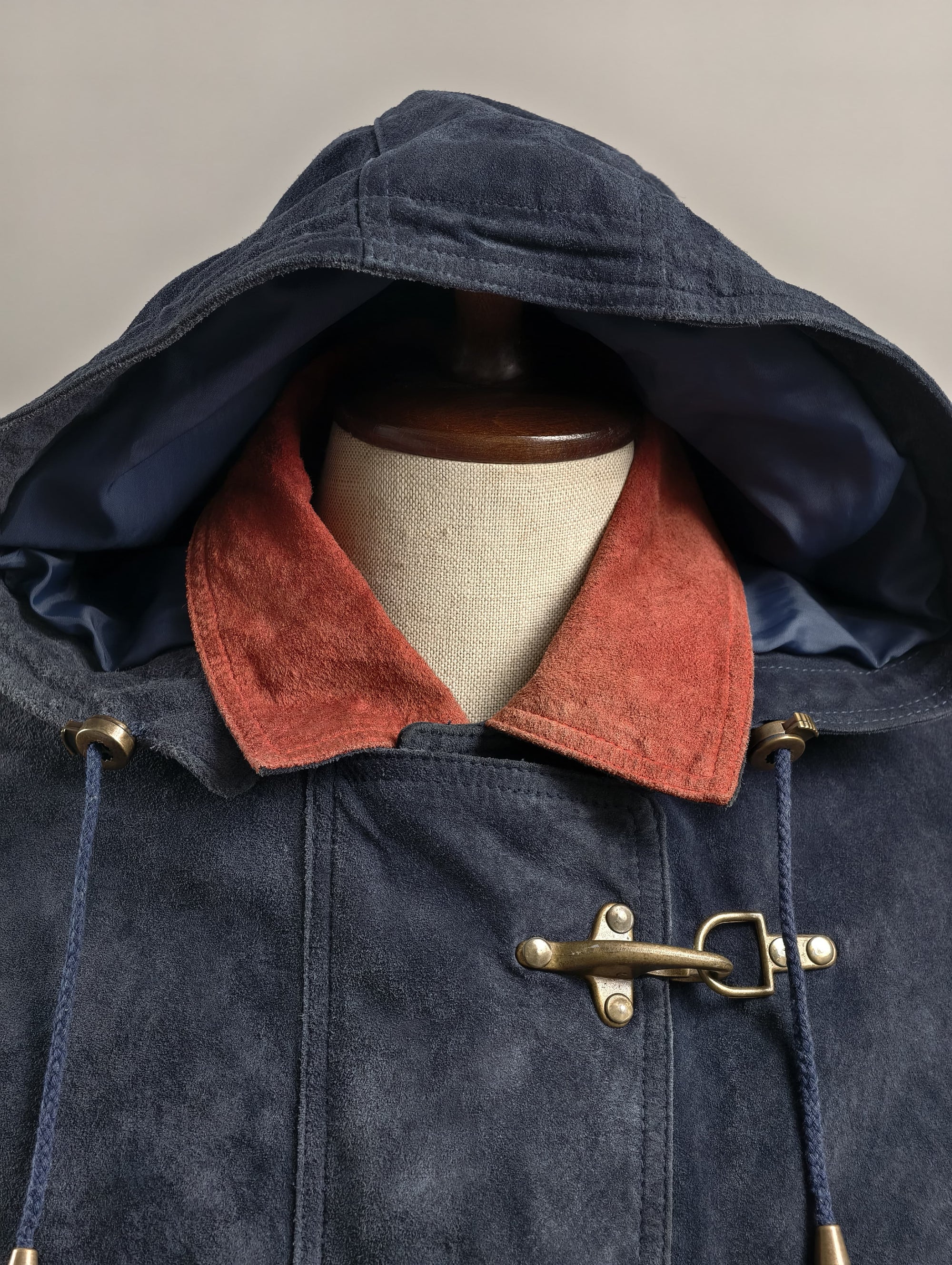 Multicolor Leather Suede Fireman Style Jacket