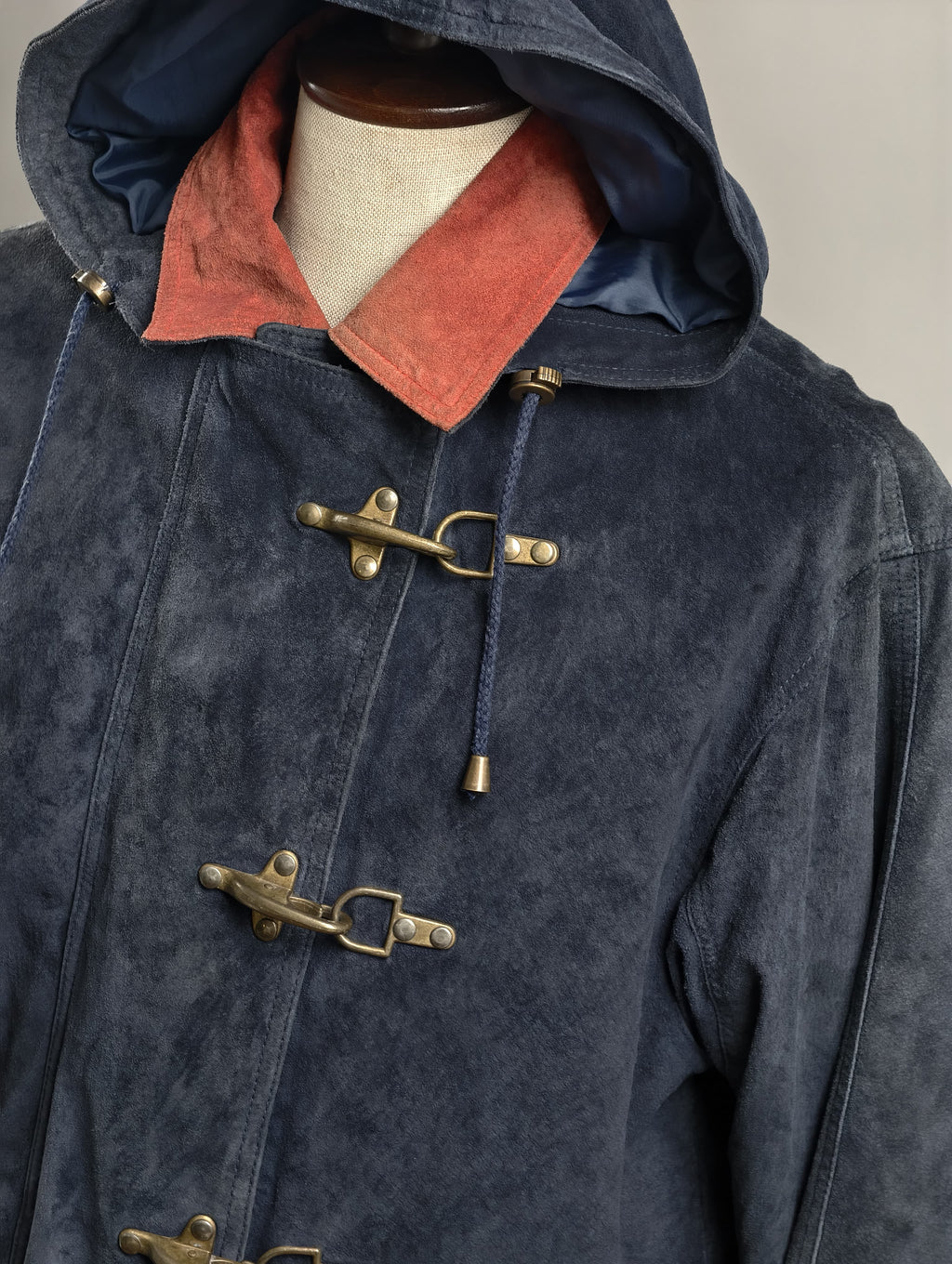 Multicolor Leather Suede Fireman Style Jacket