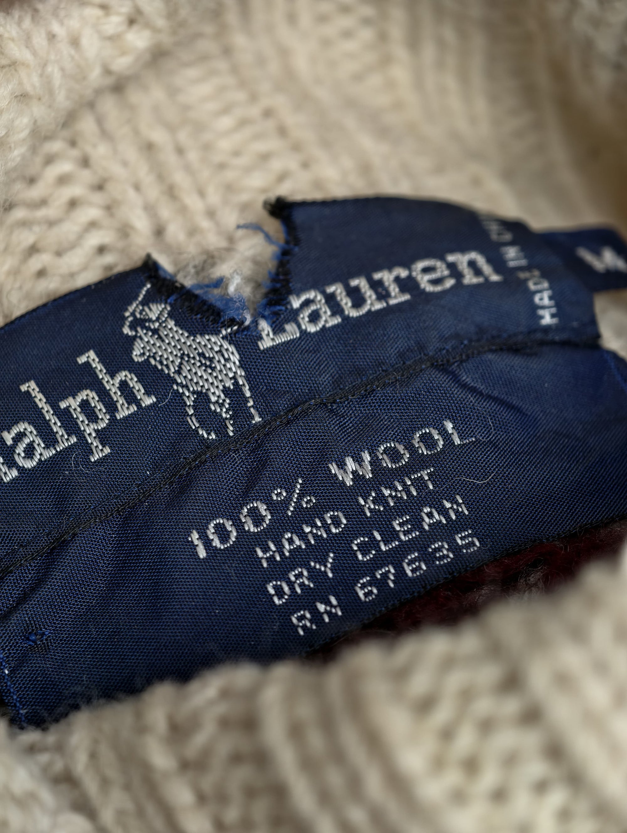 Hand Knit Navajo 100% Wool Ralph Lauren Sweater