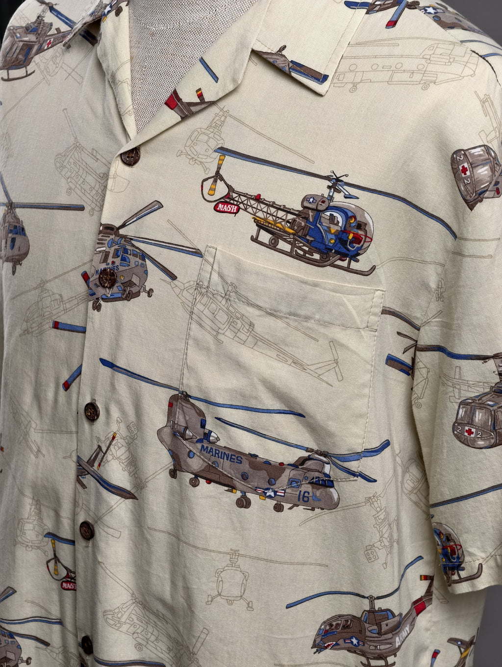Hawaiian Helicopter Print Shirt