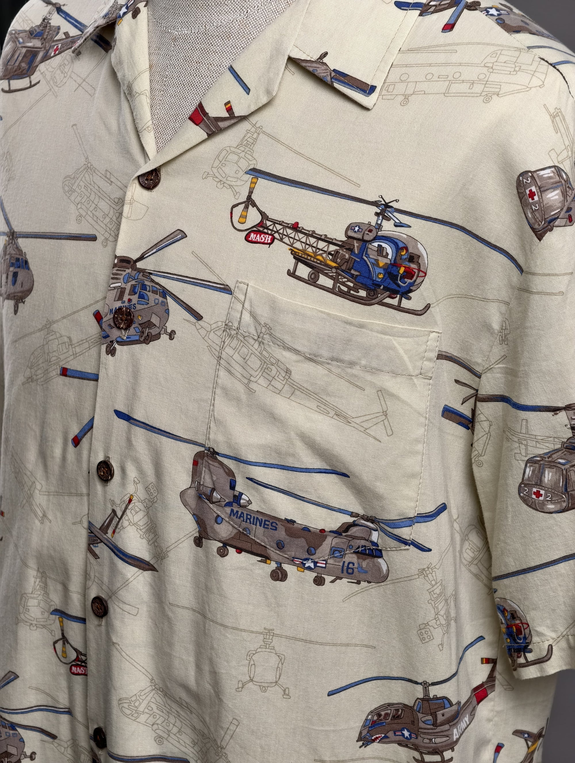 Hawaiian Helicopter Print Shirt