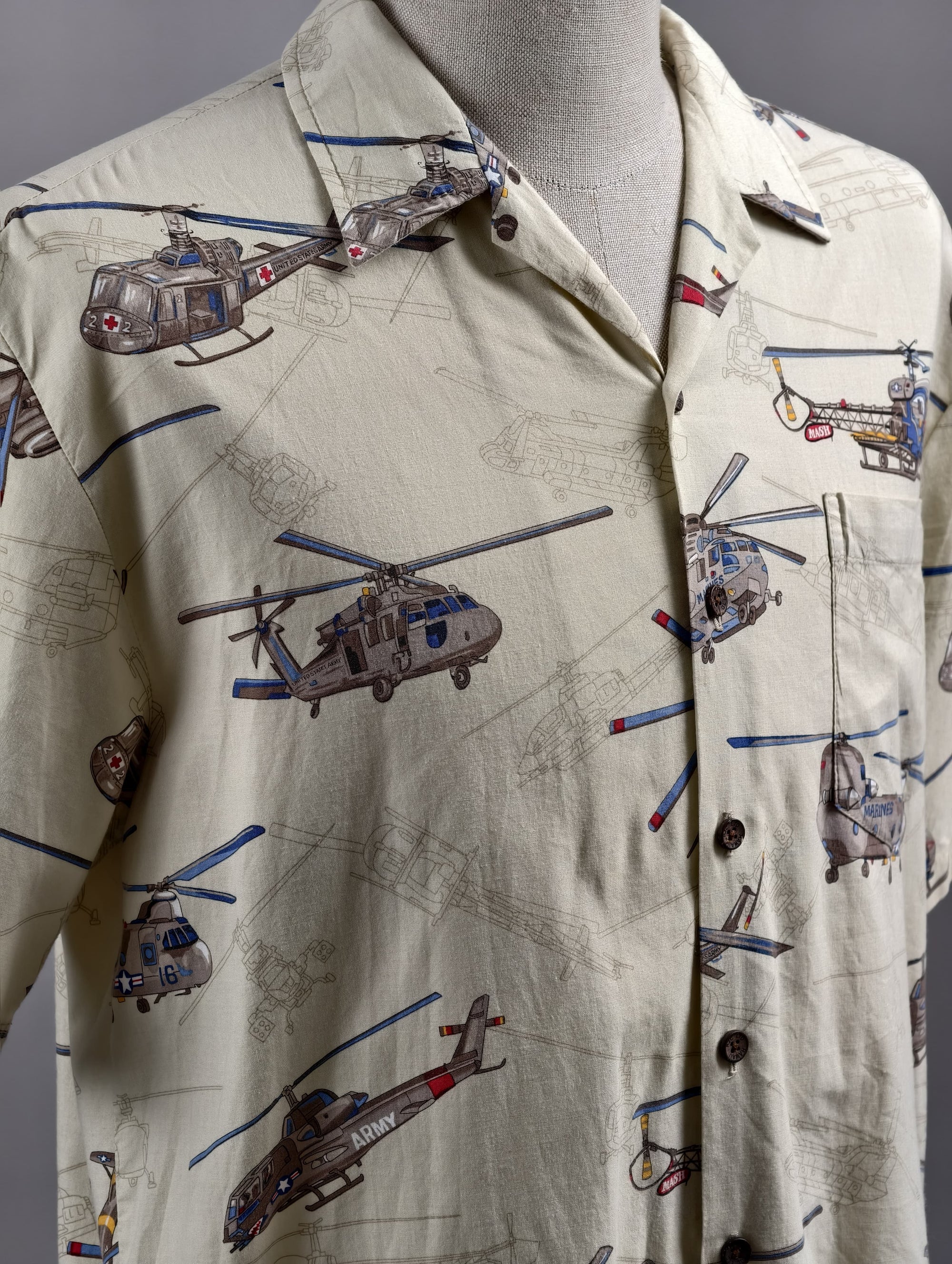 Hawaiian Helicopter Print Shirt