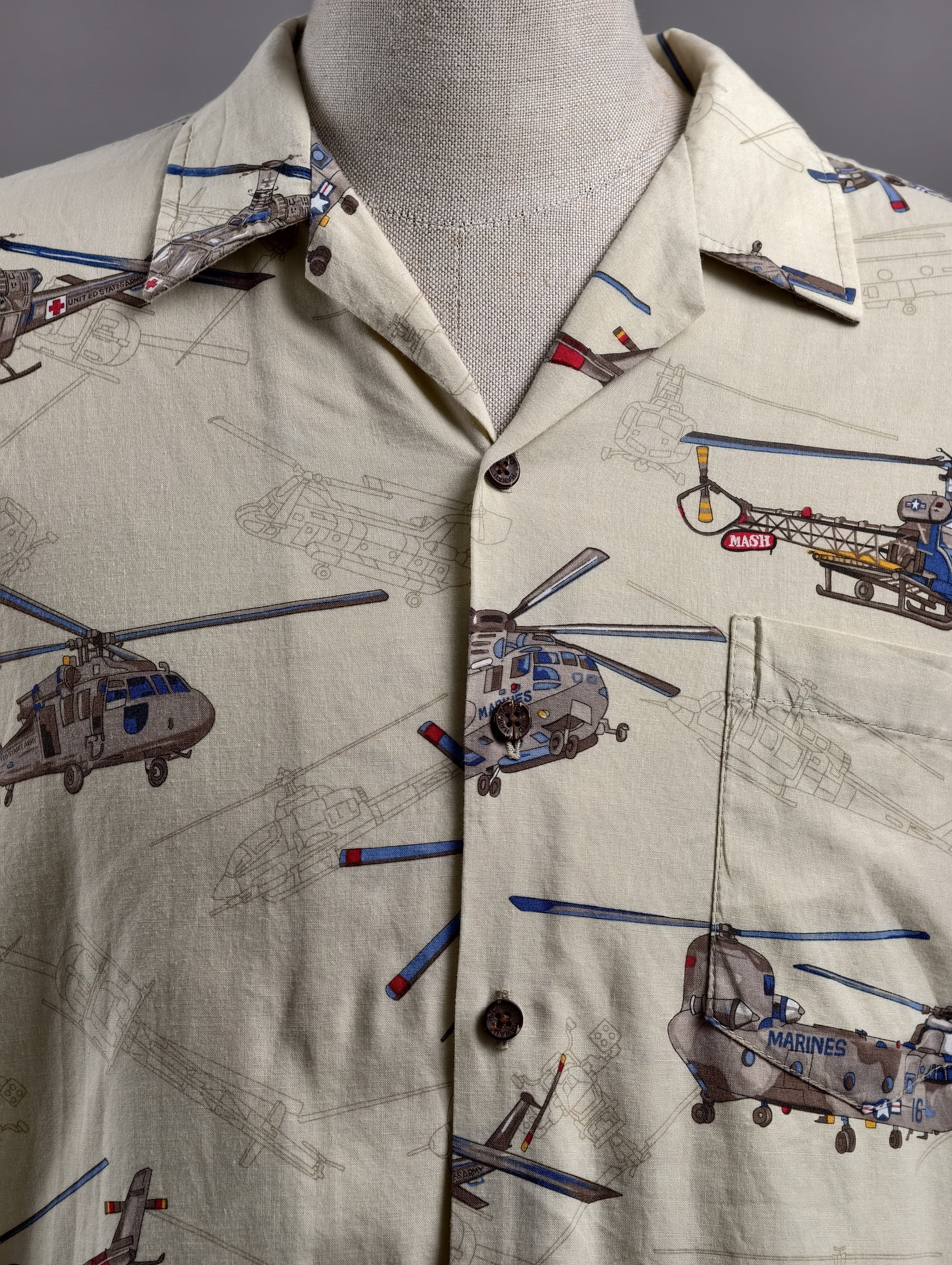 Hawaiian Helicopter Print Shirt