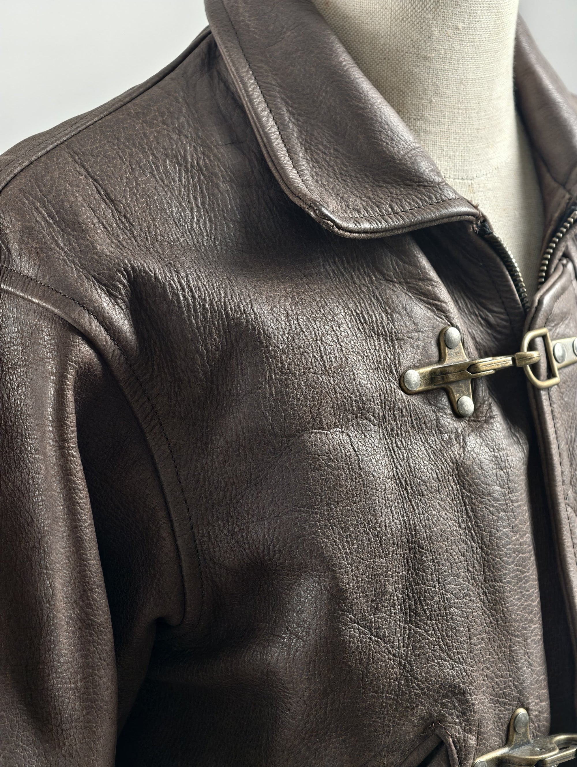 3 Ganci Brown Leather Jacket
