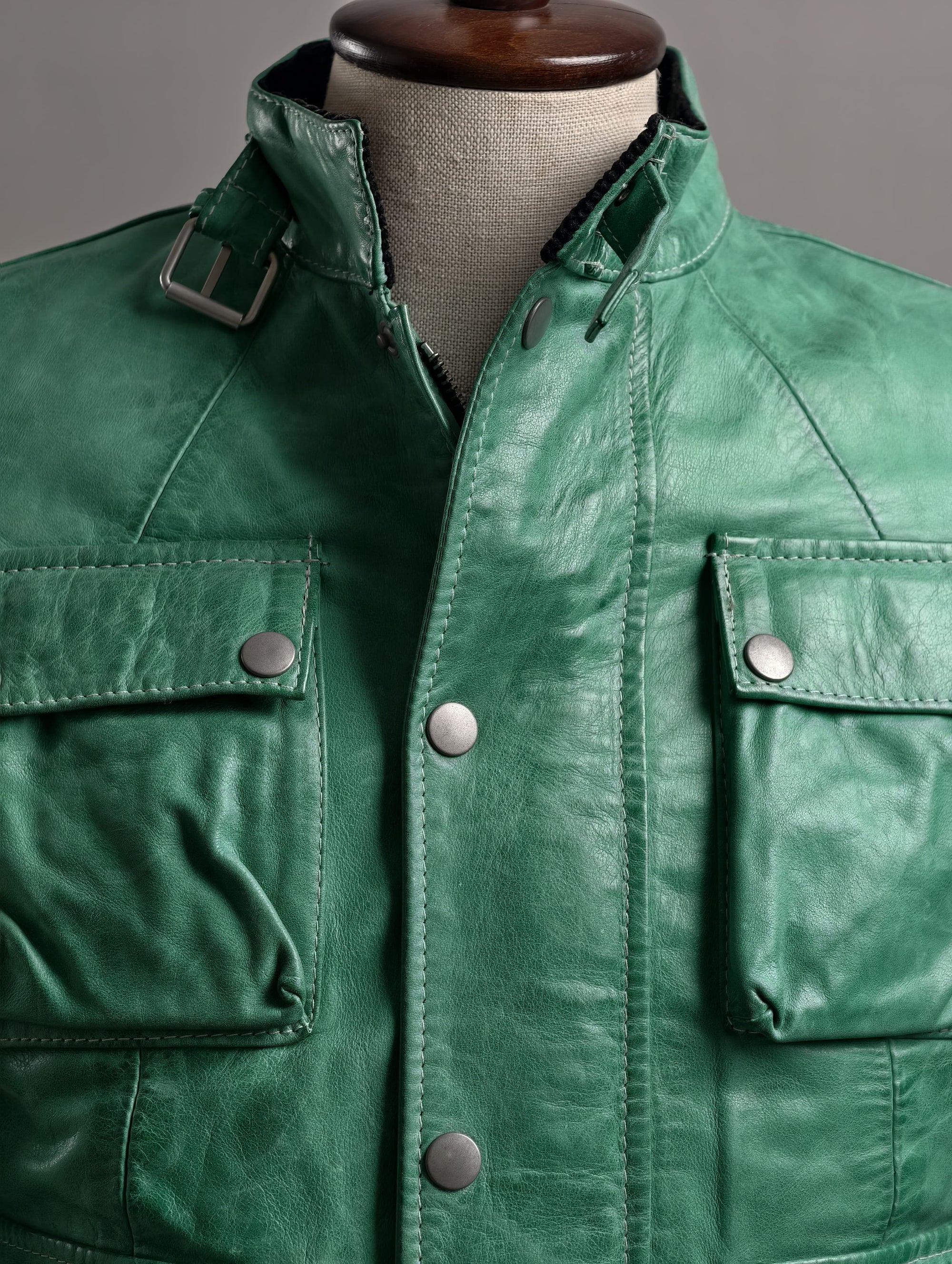 Green Leather Jacket Belstaf