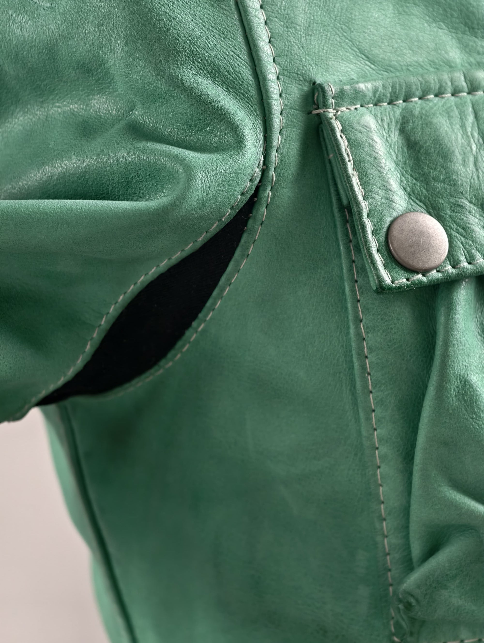 Green Leather Jacket Belstaf