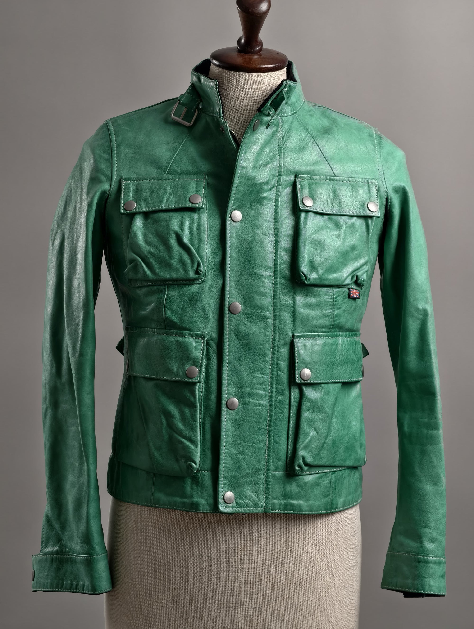 Green Leather Jacket Belstaf