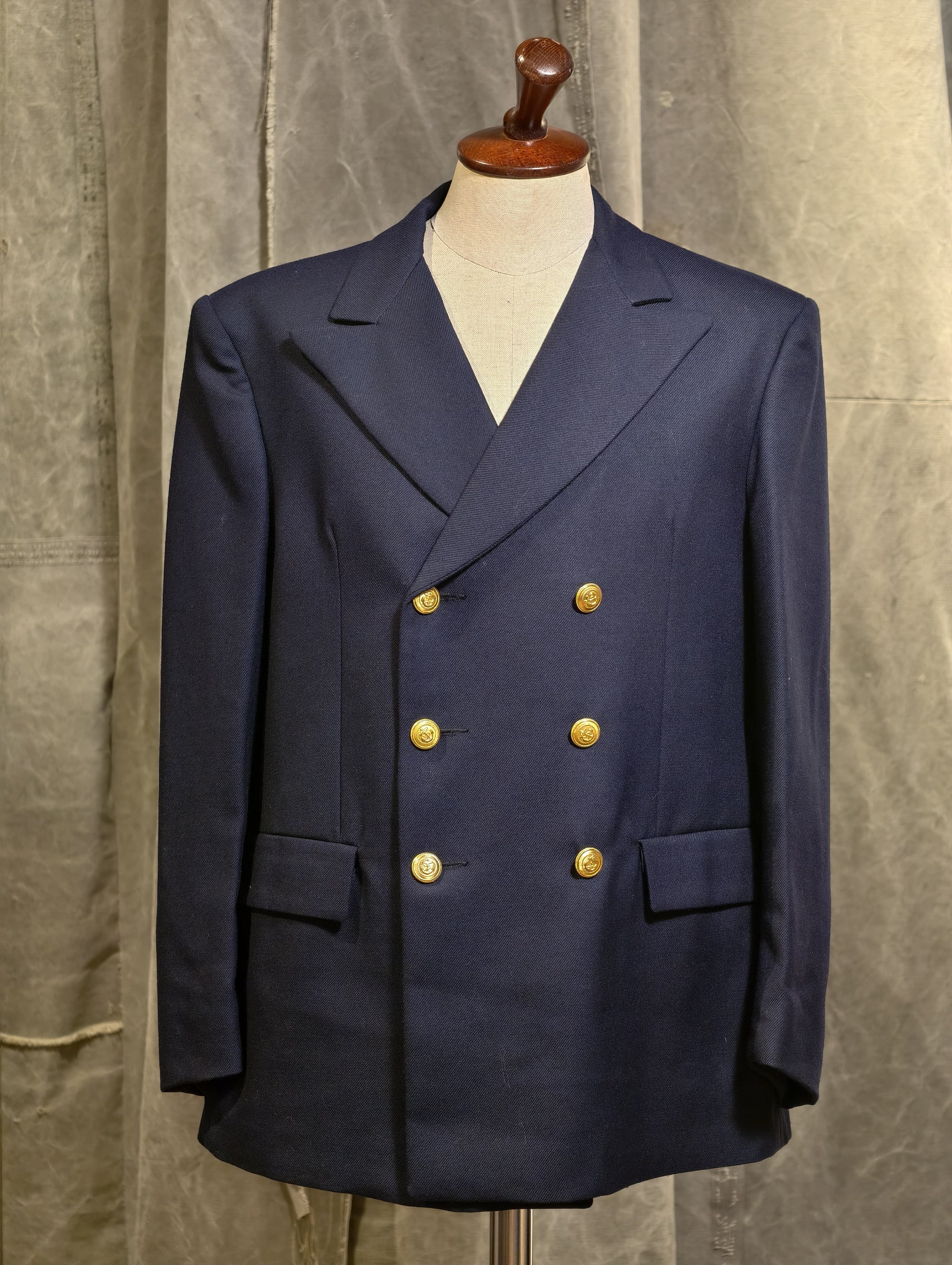 Vintage Navy Double-breasted Blazer — Tagged XL (fits like a L)