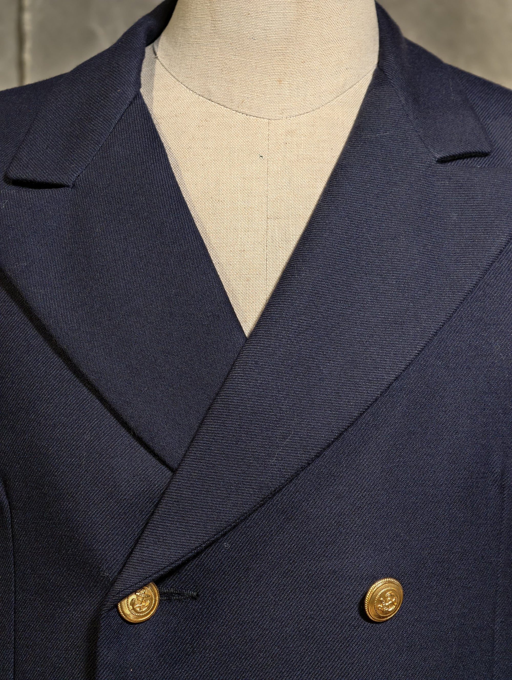 Vintage Navy Double-breasted Blazer — Tagged XL (fits like a L)