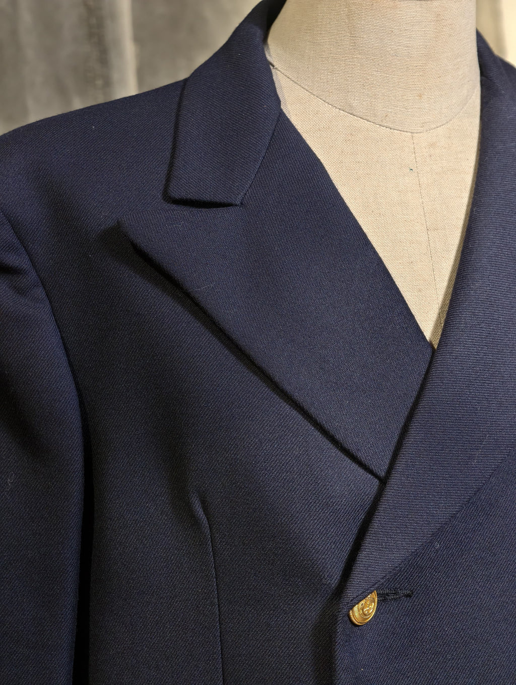 Vintage Navy Double-breasted Blazer — Tagged XL (fits like a L)