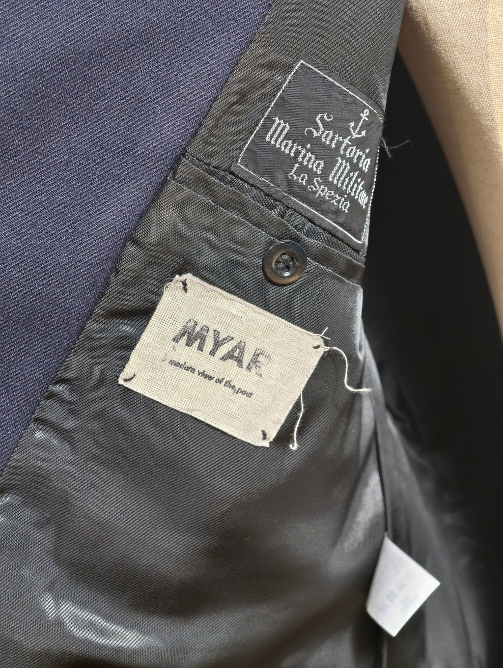 Vintage Navy Double-breasted Blazer — Tagged XL (fits like a L)