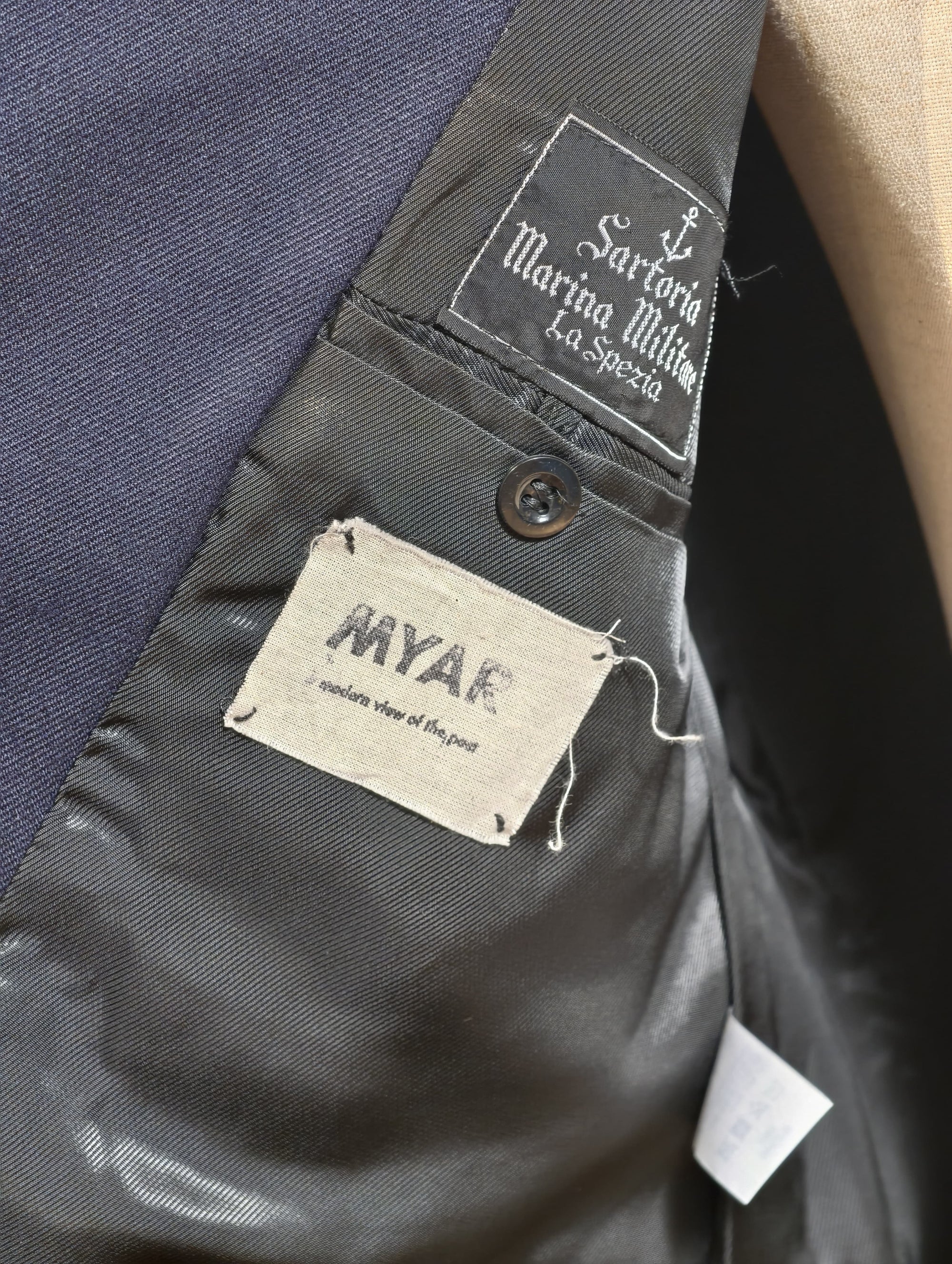 Vintage Navy Double-breasted Blazer — Tagged XL (fits like a L)