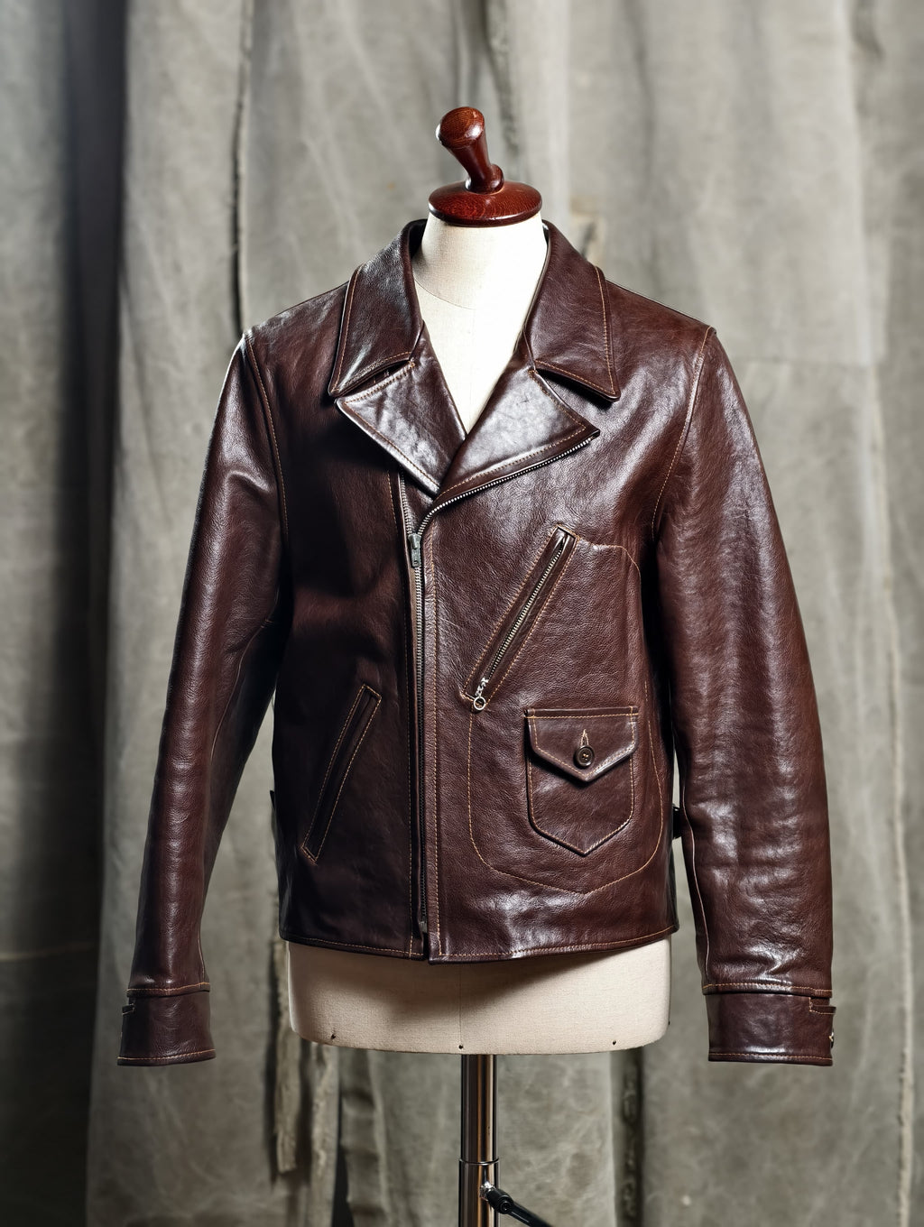 Block Bilt 1930s Aviator Leather Jacket – Victory Dark Seal Horsehide