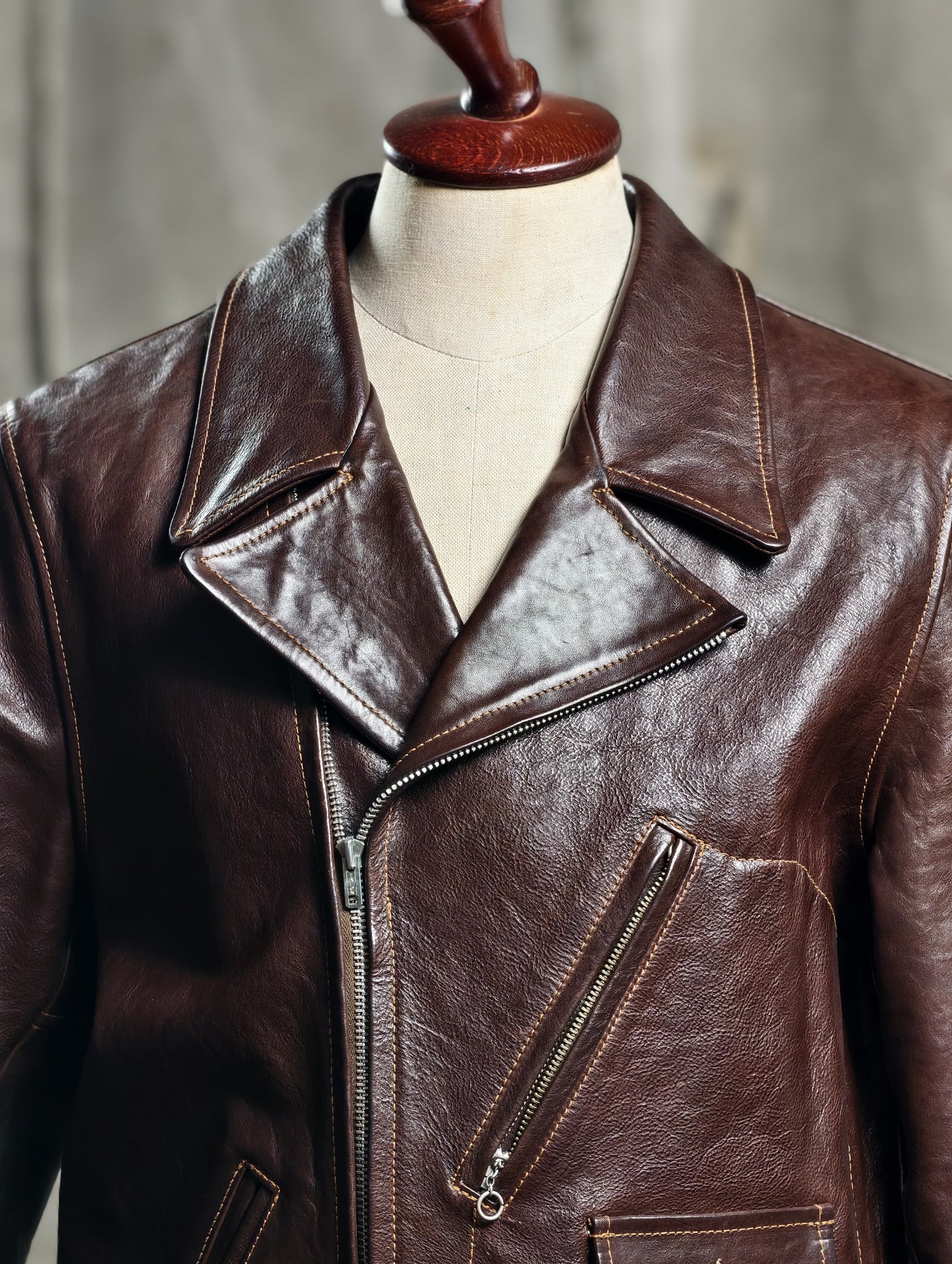 Block Bilt 1930s Aviator Leather Jacket – Victory Dark Seal Horsehide