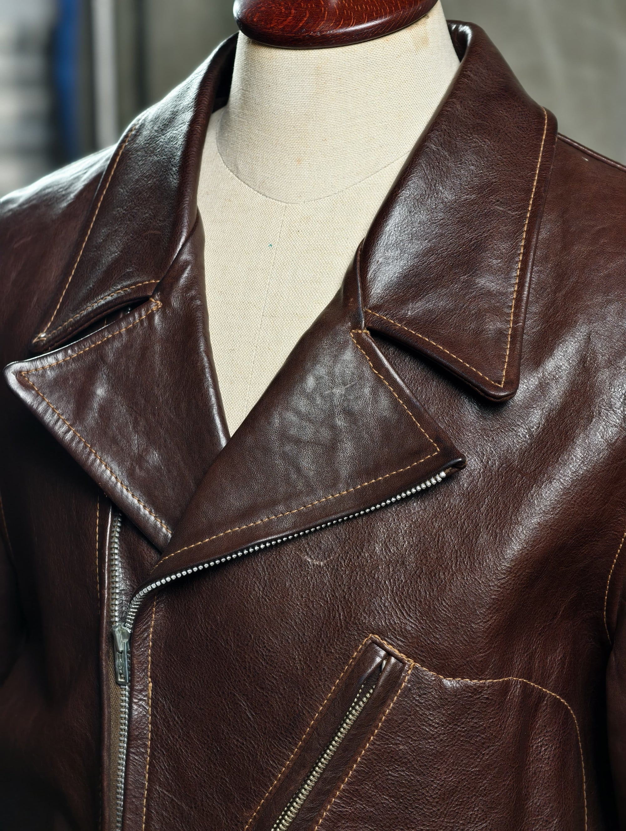 Block Bilt 1930s Aviator Leather Jacket – Victory Dark Seal Horsehide