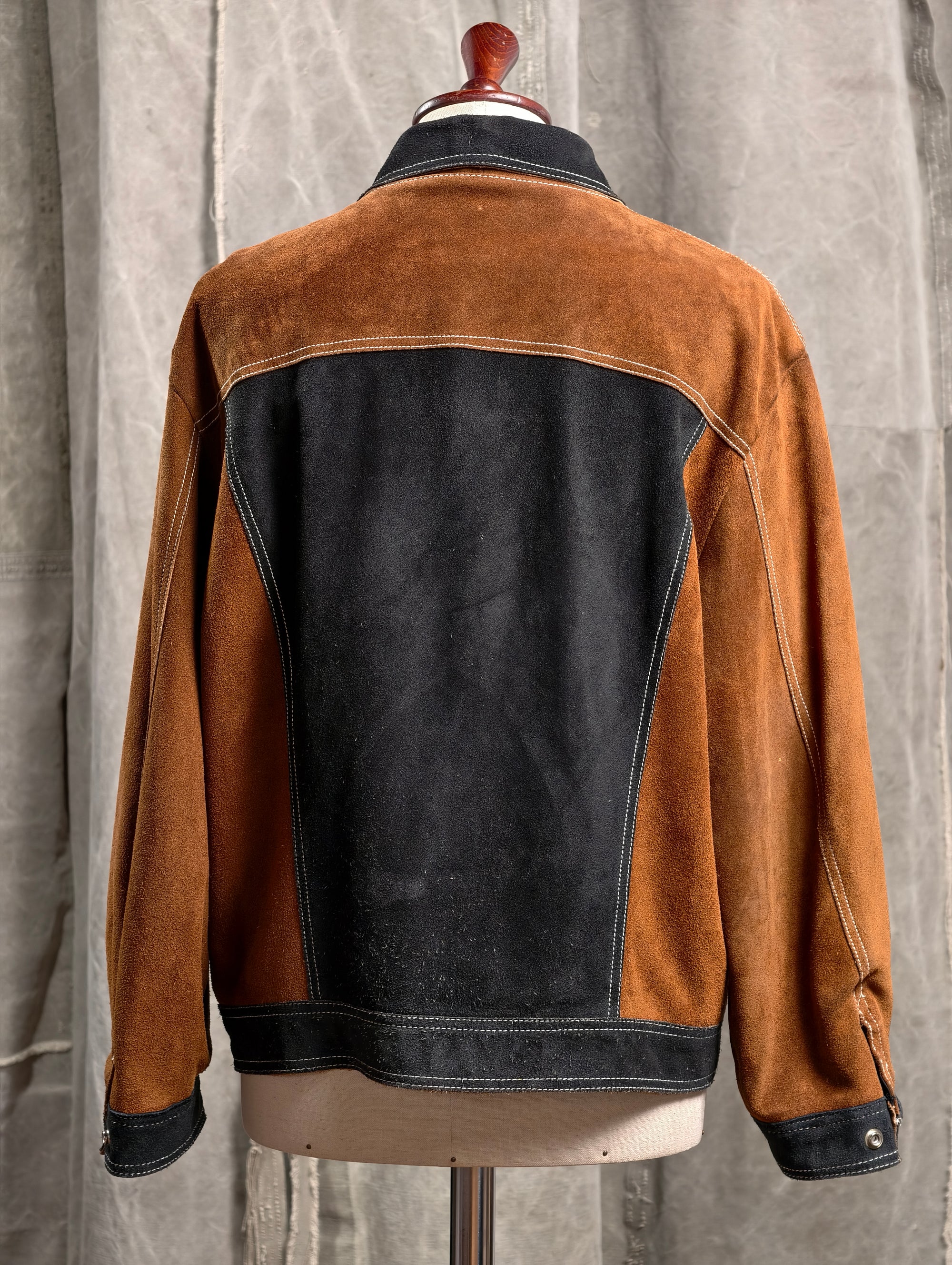 Vintage Diesel Color-Block Suede Jacket - 1990s